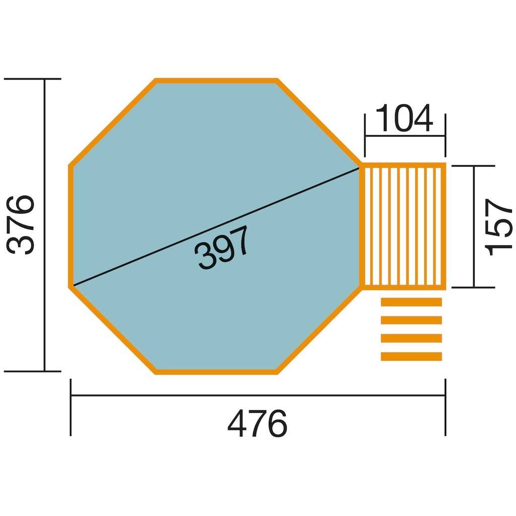 weka Achteckpool »Mali 2«, BxLxH: 397x397x116 cm