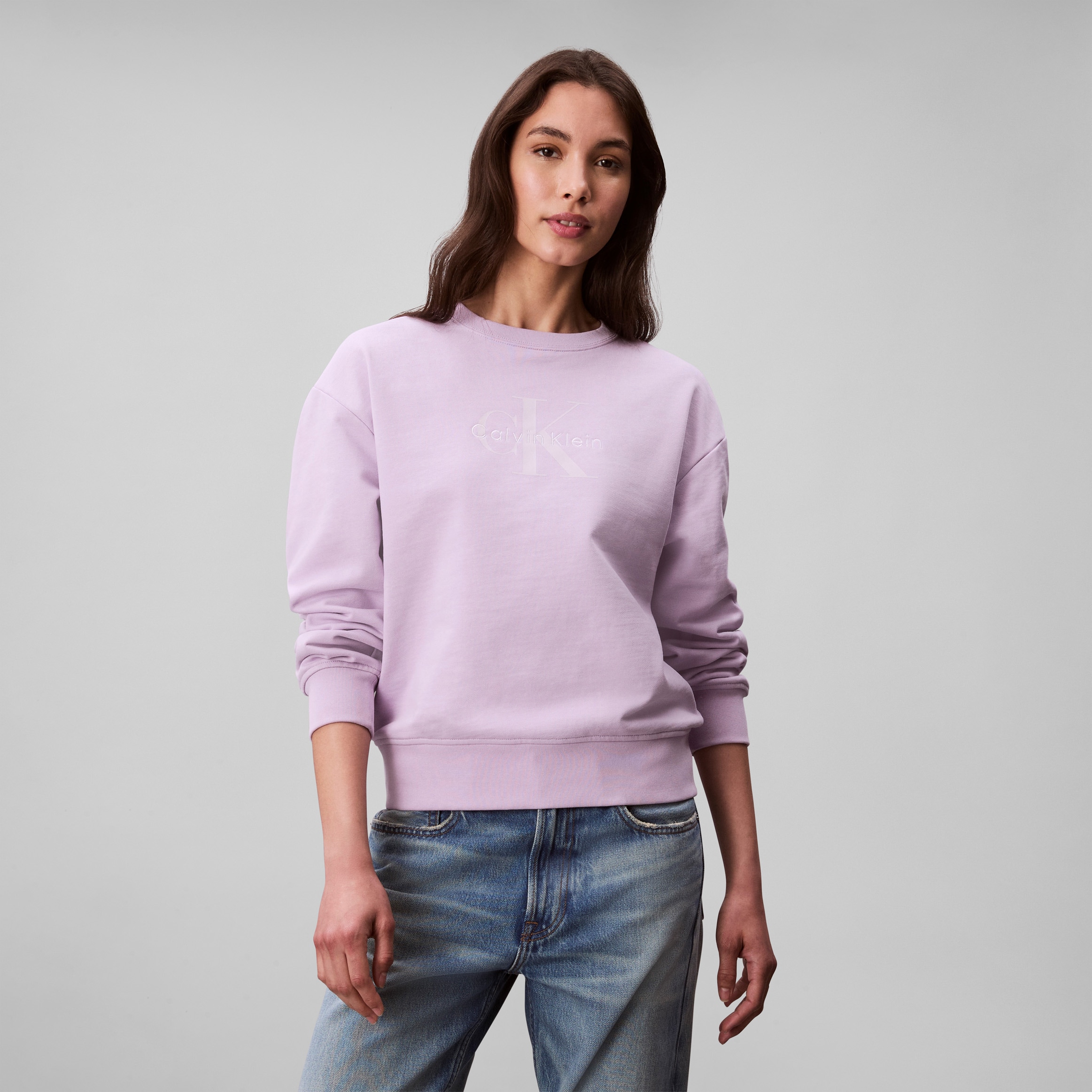 Calvin Klein Jeans Sweatshirt "LS MNLG FRNCH TRRY R", Mit Rundhalsausschnit günstig online kaufen