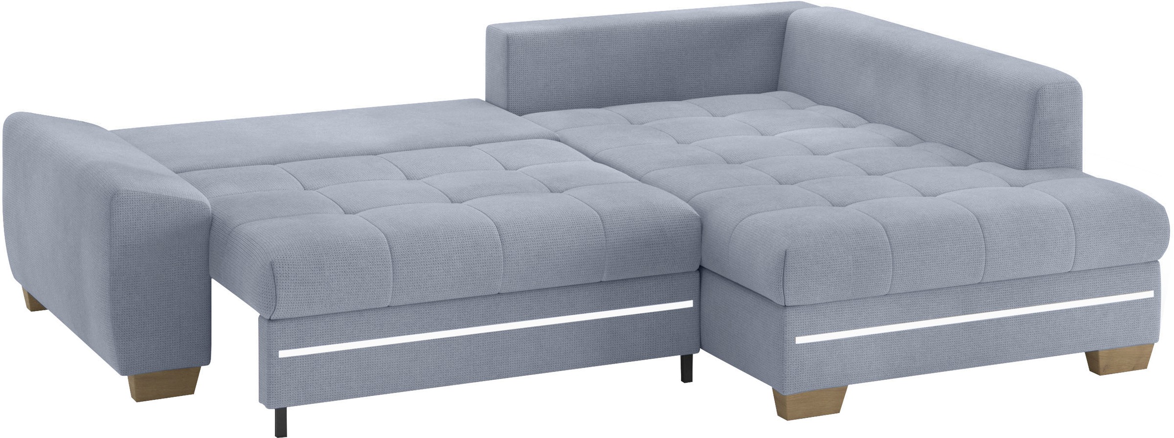Mr. Couch Ecksofa »Nikita II, L-Form«, mit RGB-LED Beleuchtung, wahlweise mit Bett, Bettkasten, Kaltschaum
