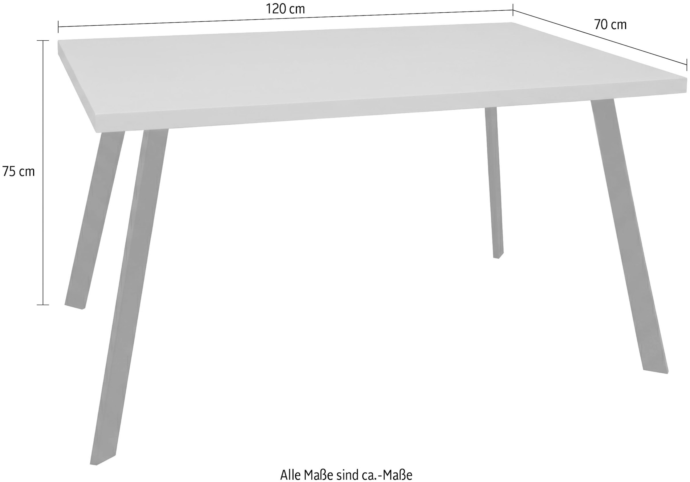 Mäusbacher Bistrotisch »Big Bistro Metall« Eckige Platte, BHT 120x75x70 cm