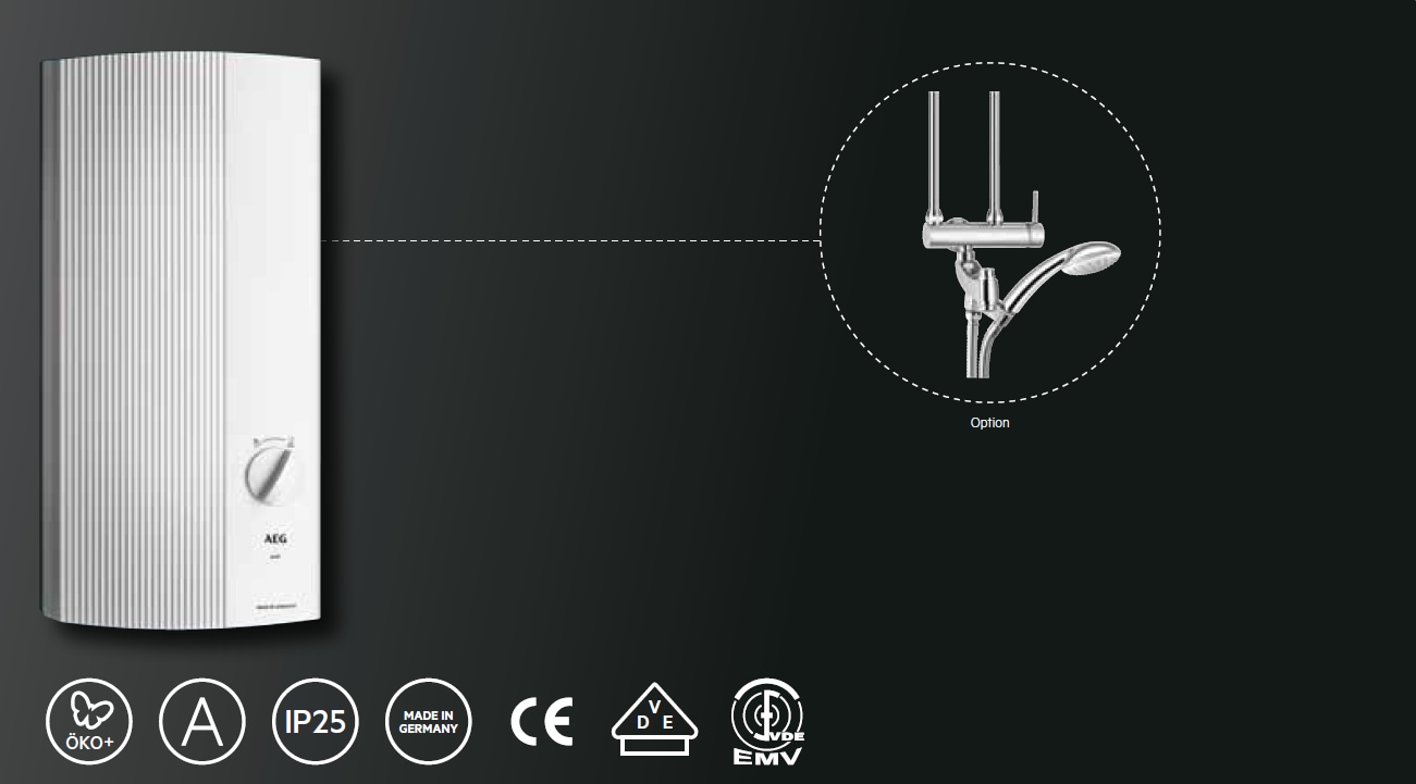 AEG Haustechnik Komfort-Durchlauferhitzer »DDLE EASY«, 24 kW, einfache Temperaturwahl durch 2 Festtemperaturen 42°C und 55°C