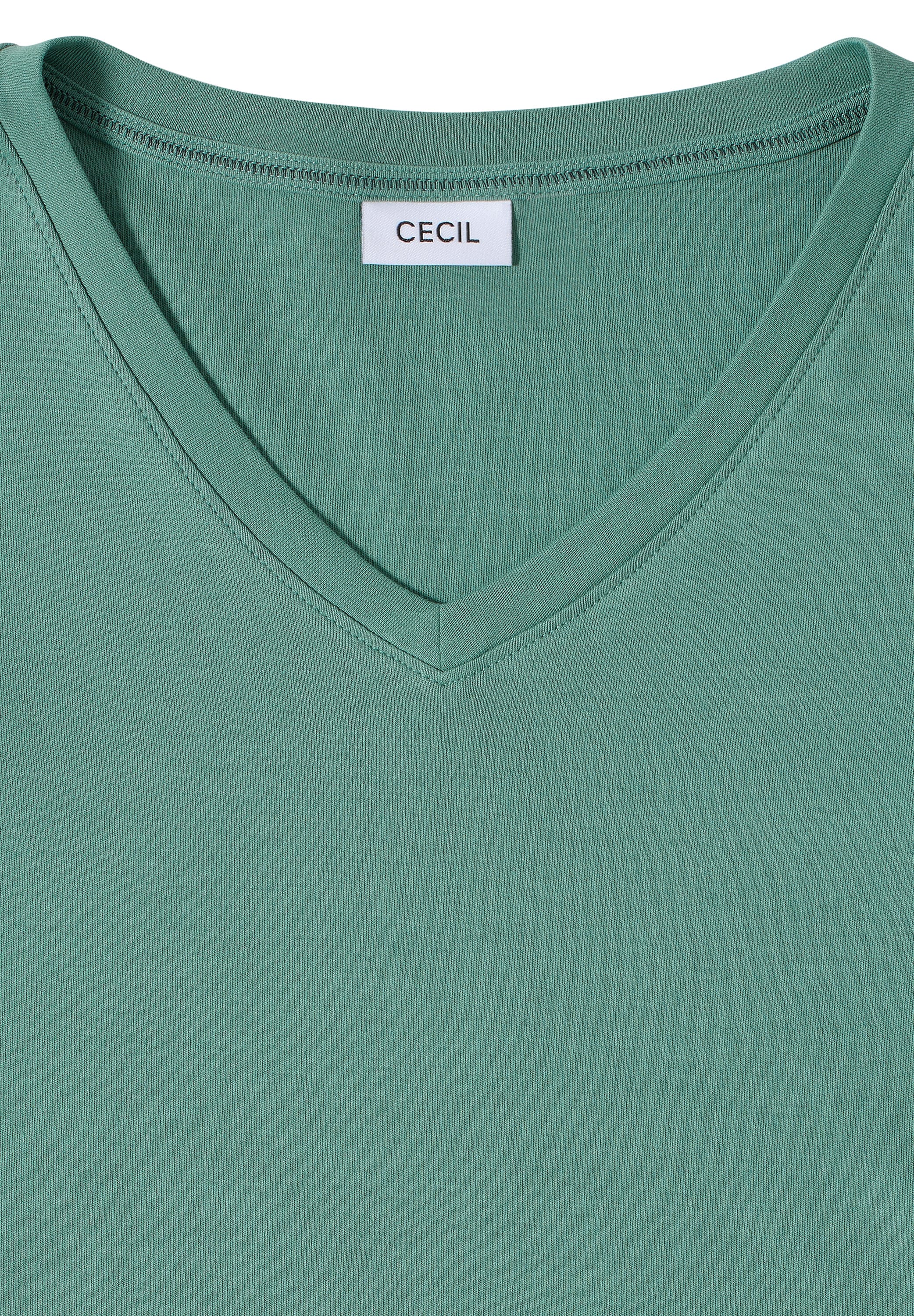 Cecil 3/4-Arm-Shirt, mit V-Ausschnitt, unifarben