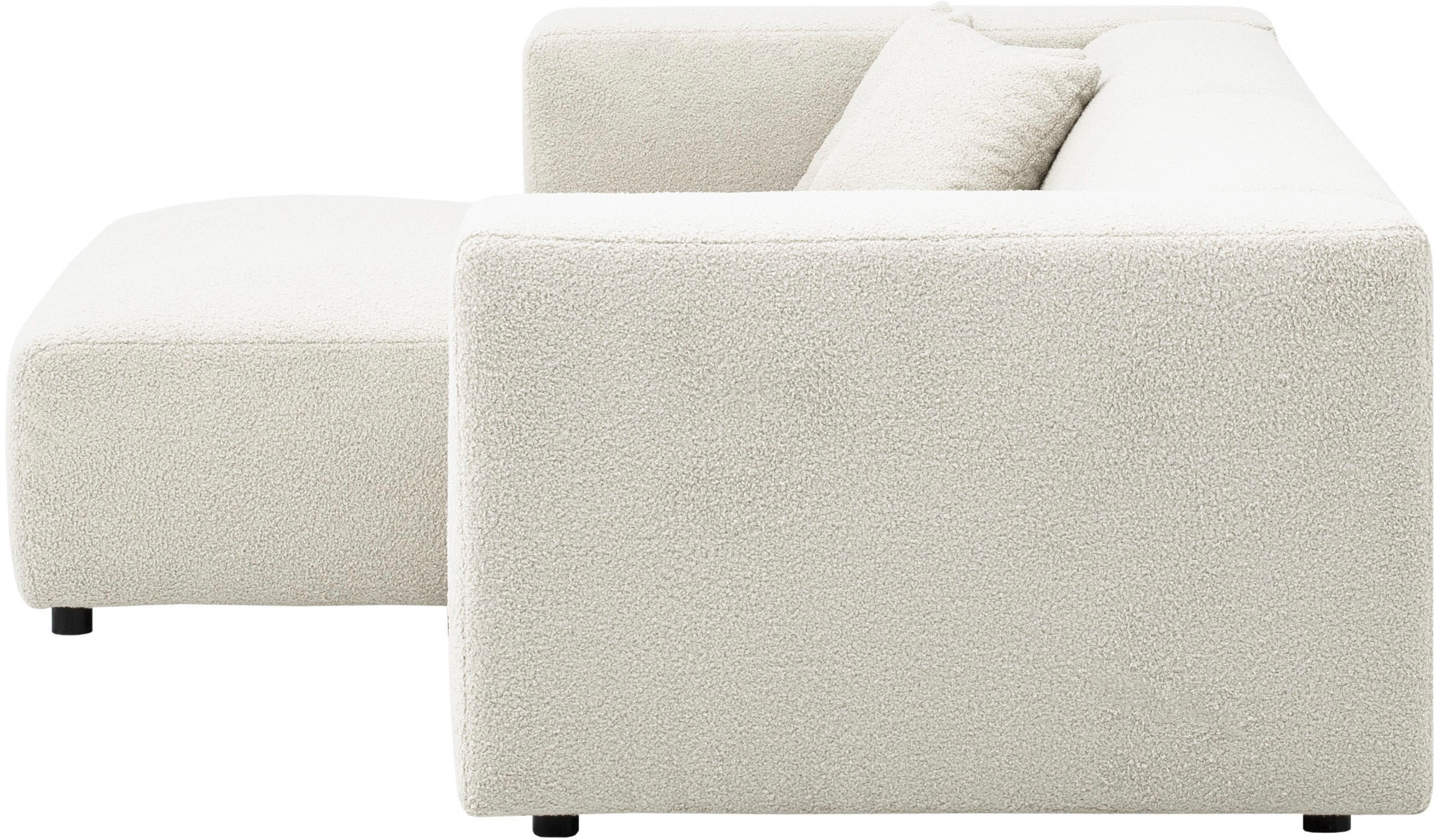 andas Ecksofa »BAKELS, L-Form in Cord oder Boucle-Stoff, moderne Couch«, wahlweise Recamiere rechts/links, bequemer Sitzkomfort