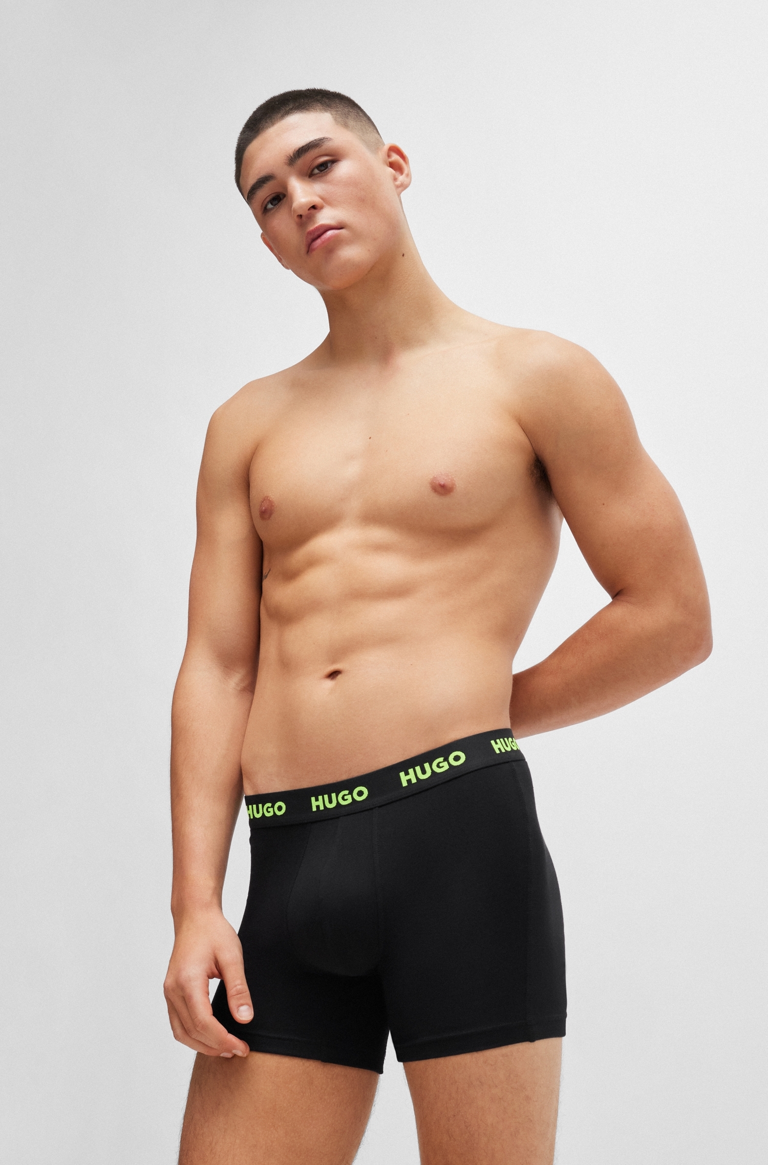 HUGO Underwear Boxer »BOXERBR TRIPLET PACK«, (Packung, 3 St., 3er Pack), mit HUGO Label auf dem Bund