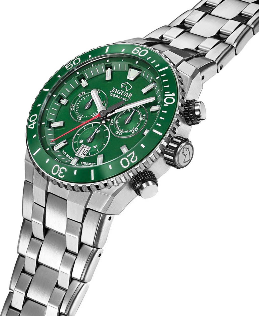 Jaguar Chronograph »Ceramic«, Quarzuhr, Armbanduhr, Herrenuhr,Swiss Made,Edelstahlband,Stoppfunktion