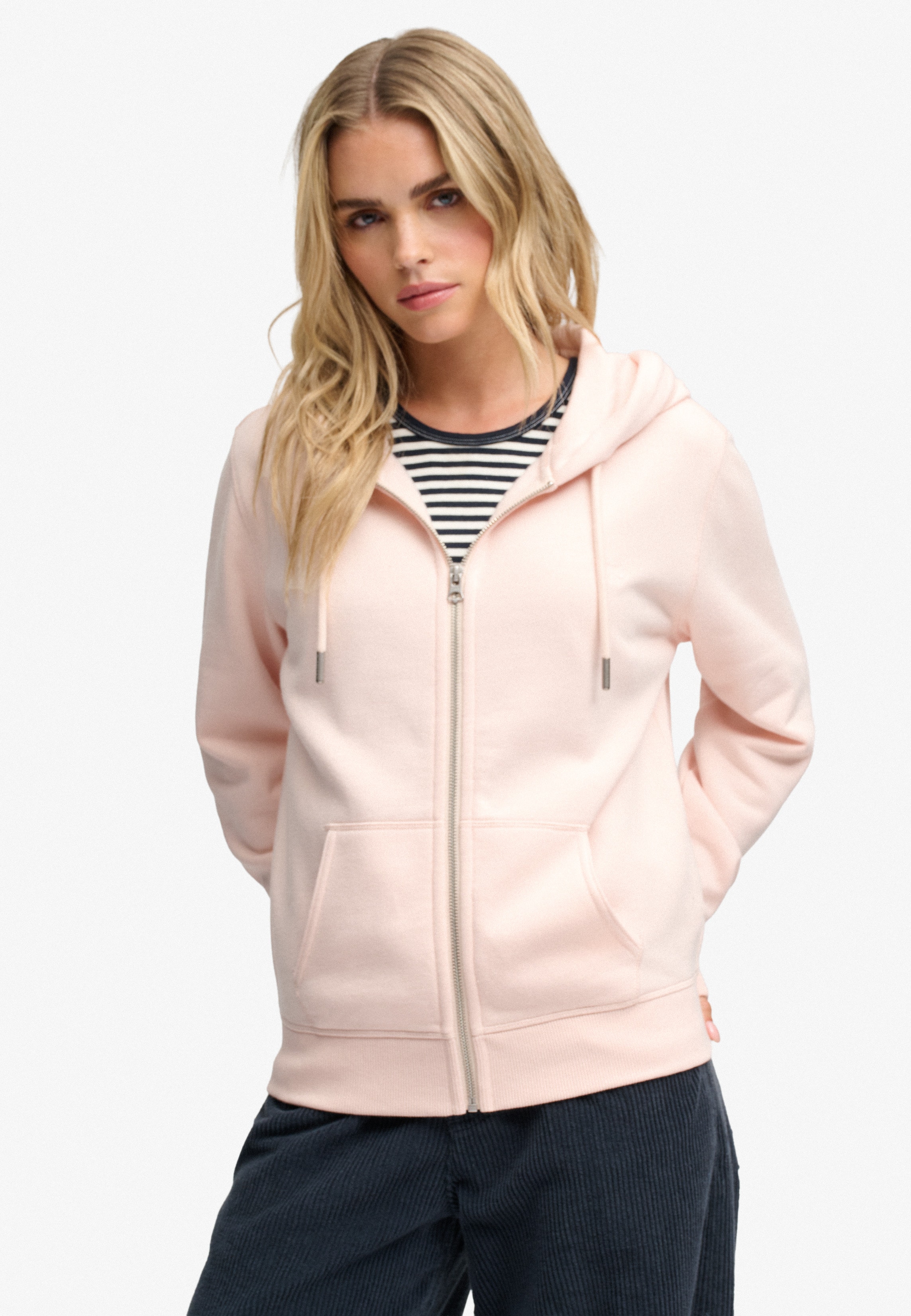 Superdry "SIGNATURE EMB ZIPHOOD" Baumwollmischung, relaxed fit