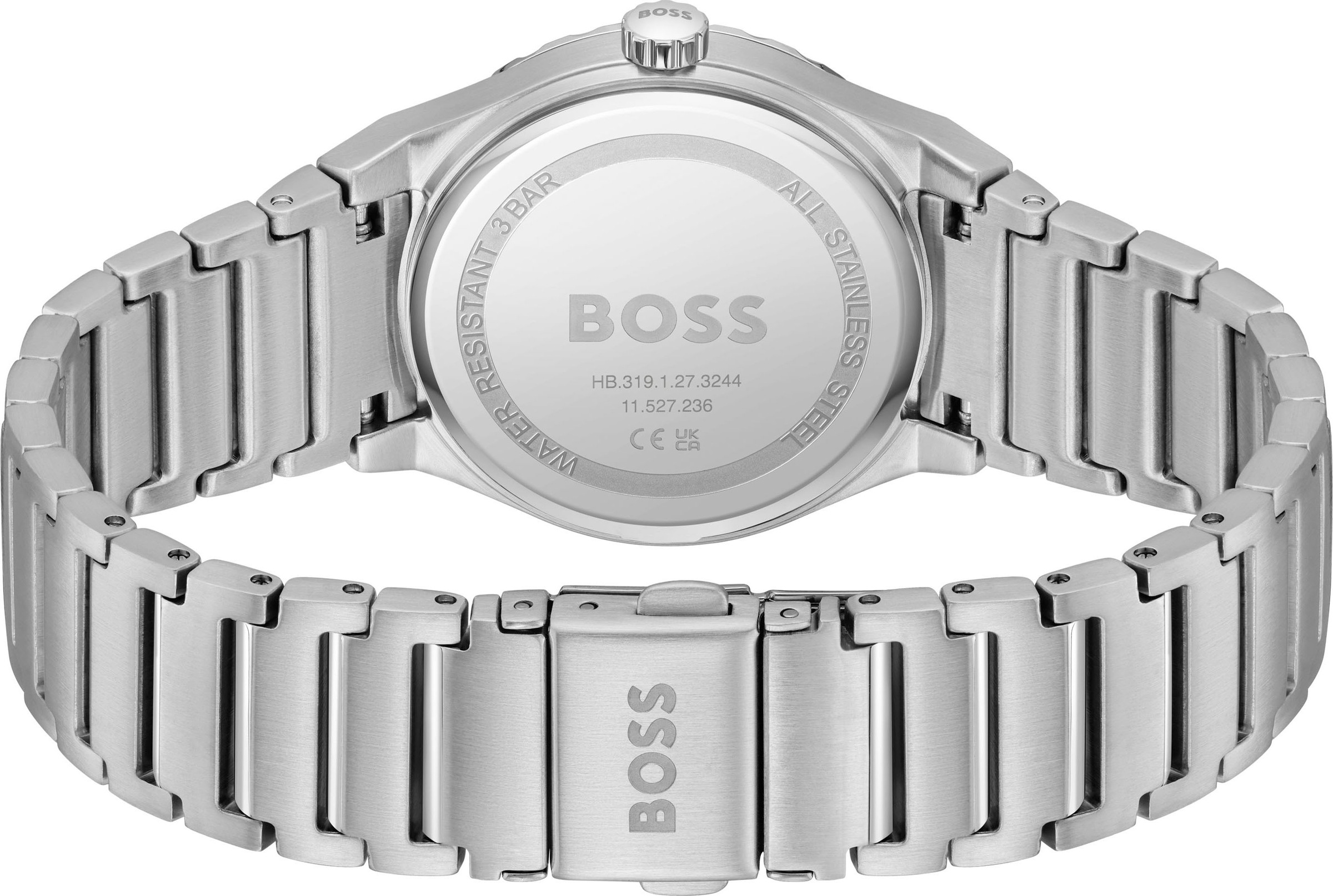 BOSS Quarzuhr »CANDOR LADIES SPORT«, Armbanduhr, Damenuhr, Edelstahlarmband, analog, Glassteine