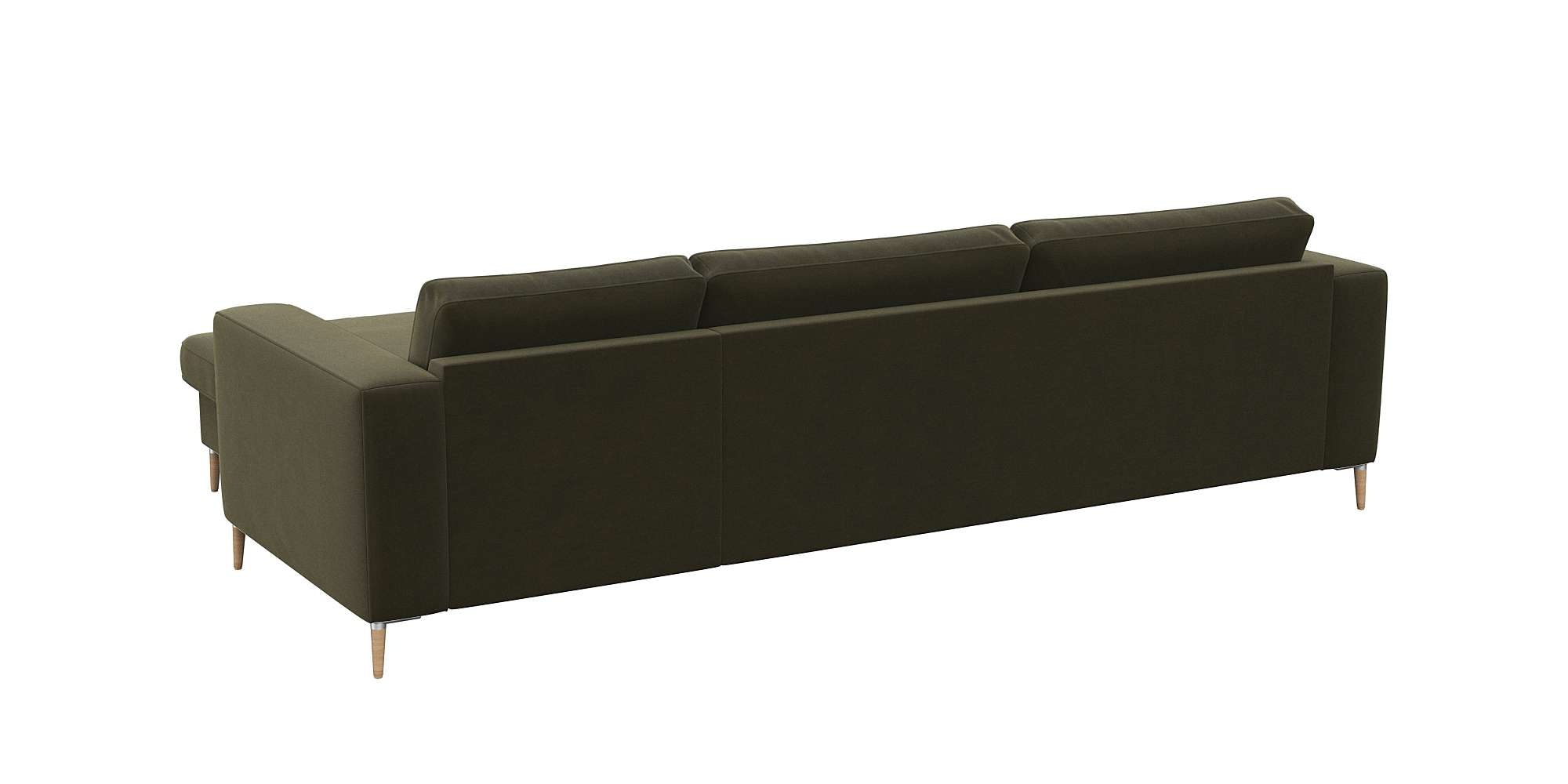 FLEXLUX Ecksofa »Fiore, super Sitzkomfort durch Kaltschaum im Sitz, L-Form«, breite Armlehnen, Kaltschaum, Füße Alu+ Eiche