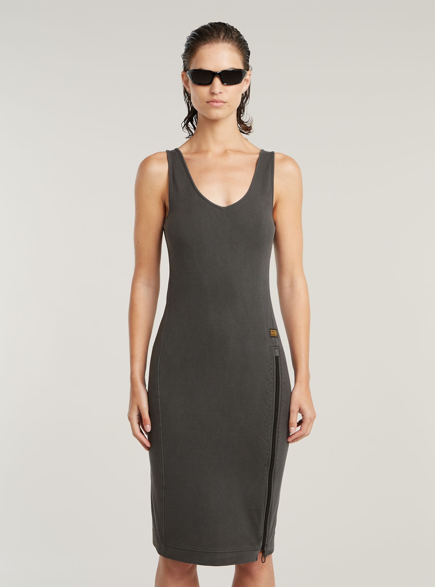 G-STAR Bodykleid "Overdyed Asymmetric Zip Kleid" günstig online kaufen