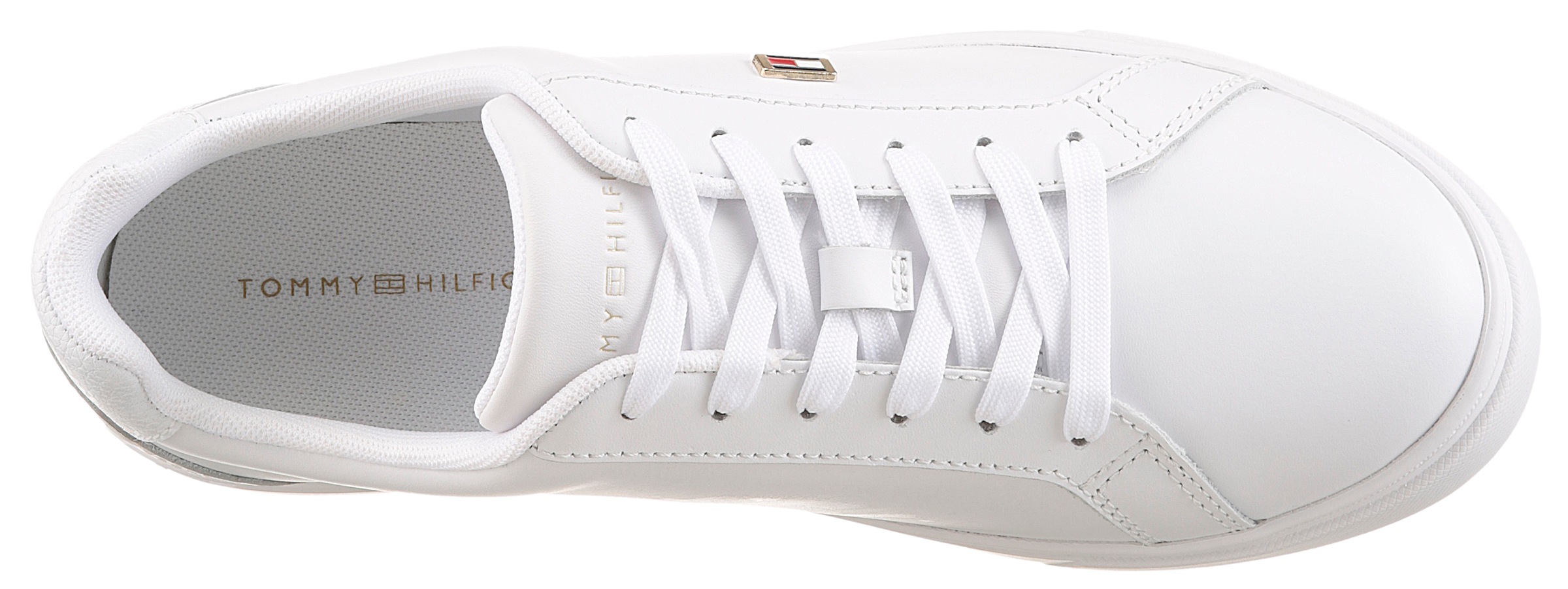 Tommy Hilfiger Sneaker »FLAG COURT SNEAKER«, Schnürschuh, Halbschuh, Freizeitschuh mit TH-Logo