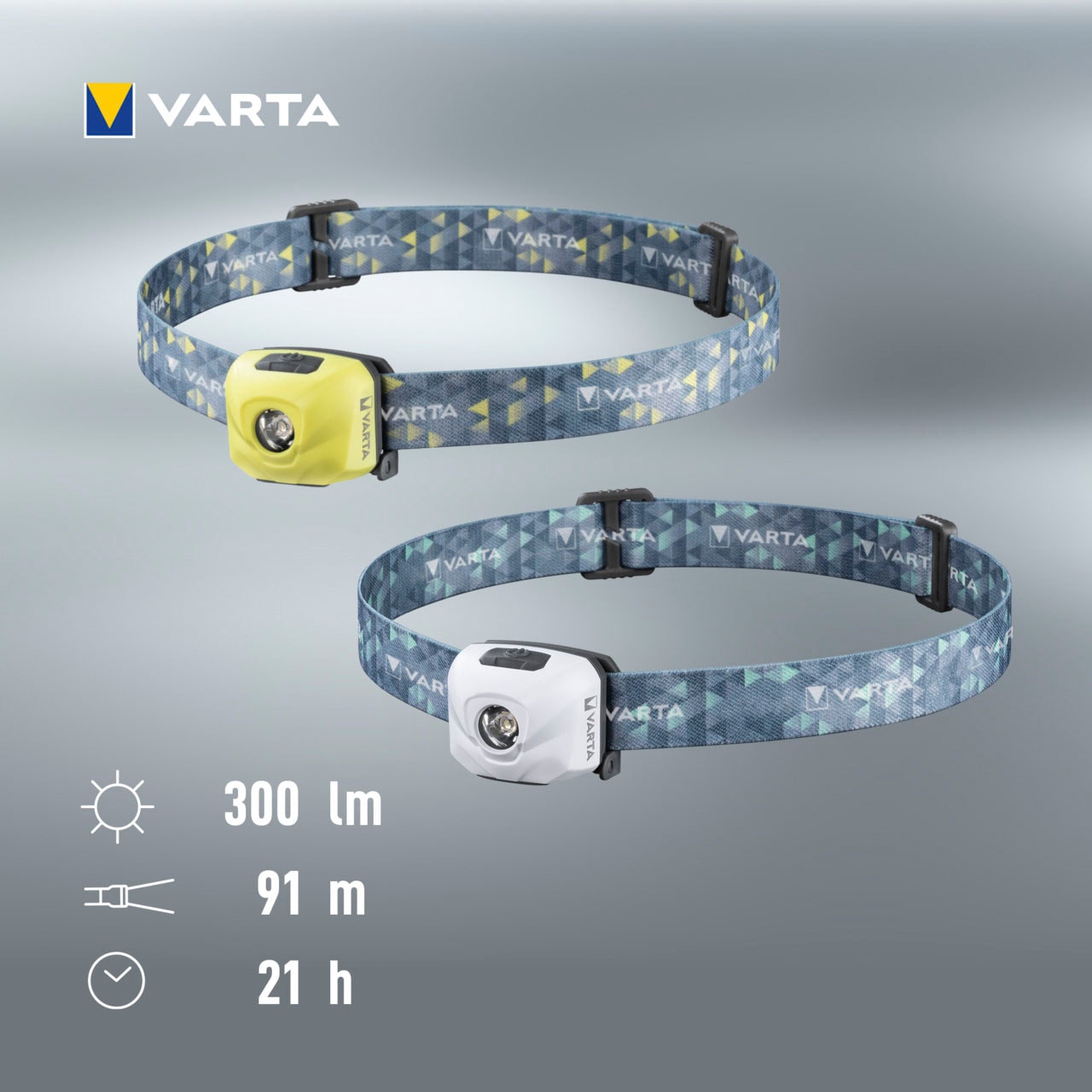 VARTA Kopflampe »Outdoor Sports Ultralight H30R«, (Packung, 1 St.), in limonen grün, leicht und kompakt, aufladbare Stirnleuchte, Kopfleuchte mit Tastensperre und Speicherfunktion der Lichteinstellungen, Joggen, Laufen, Outdoor