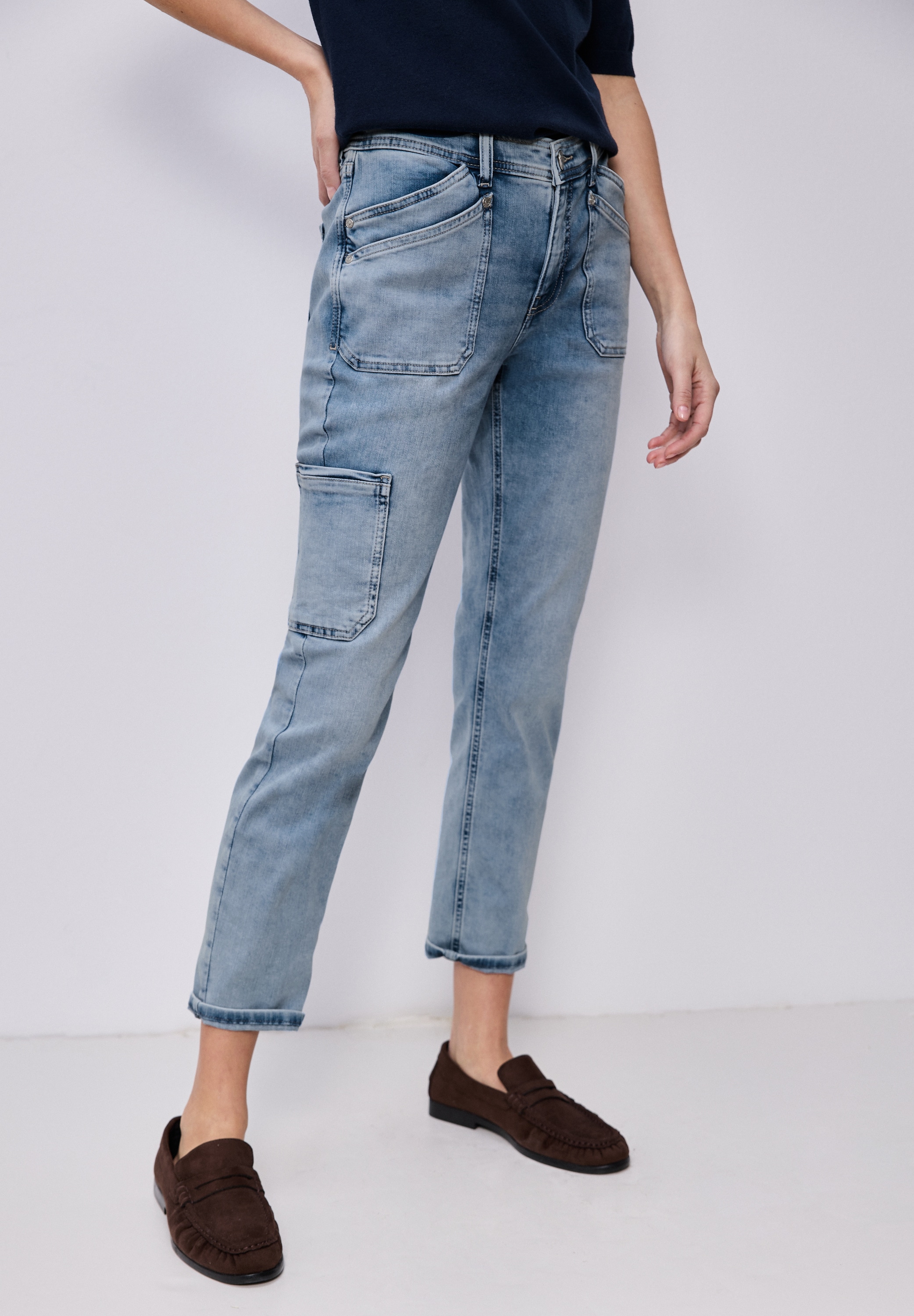 STREET ONE Slim-fit-Jeans im Cargo-Style