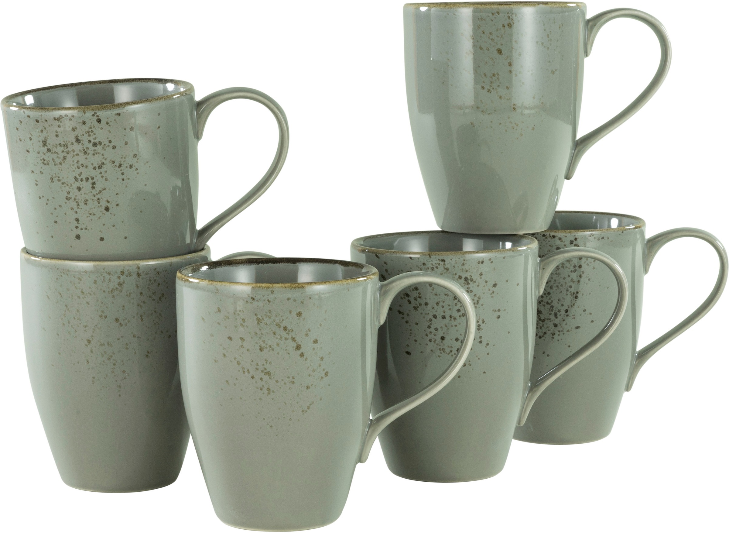 CreaTable Becher "Kaffeebecher NATURE COLLECTION", (Set, 6 tlg.), Tassen Set, 6-teilig