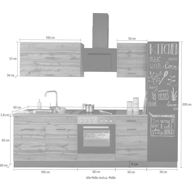 HELD MÖBEL Küchenzeile »Trier«, mit E-Geräten, Breite 260 cm kaufen | BAUR
