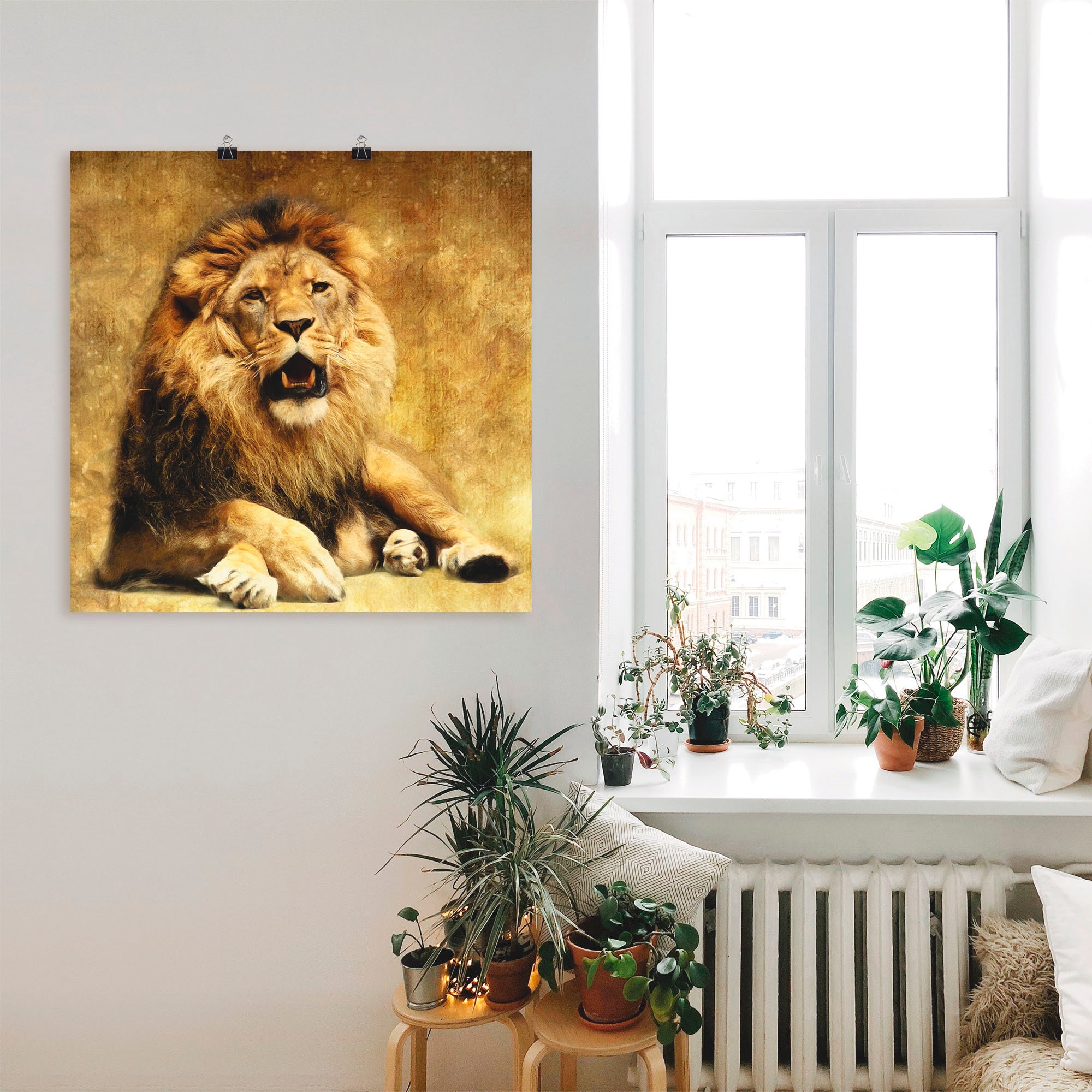 Artland Wandbild »Der König - in BAUR bestellen | Wildtiere, Poster Löwe«, als Leinwandbild, (1 St.), versch. oder Wandaufkleber Größen