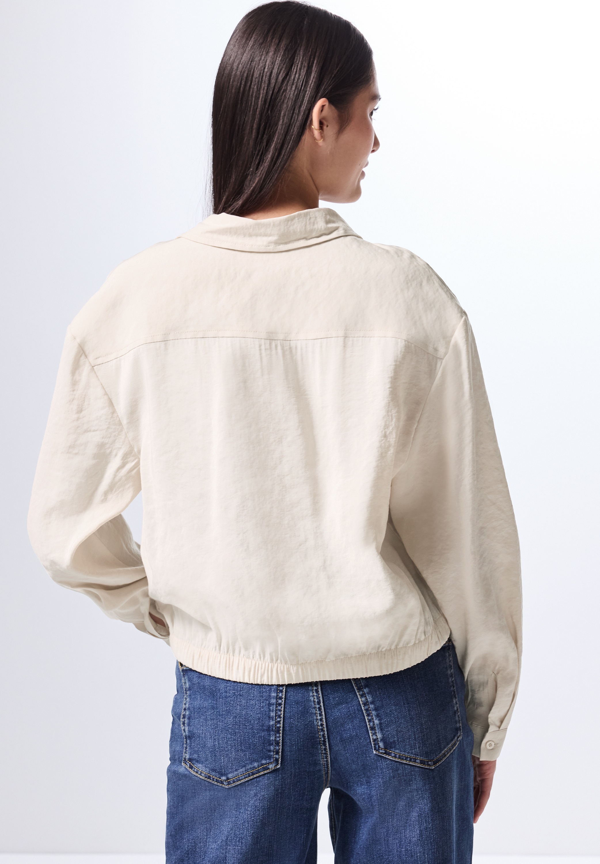 STREET ONE STUDIO Hemdbluse, mit Elastiksaum