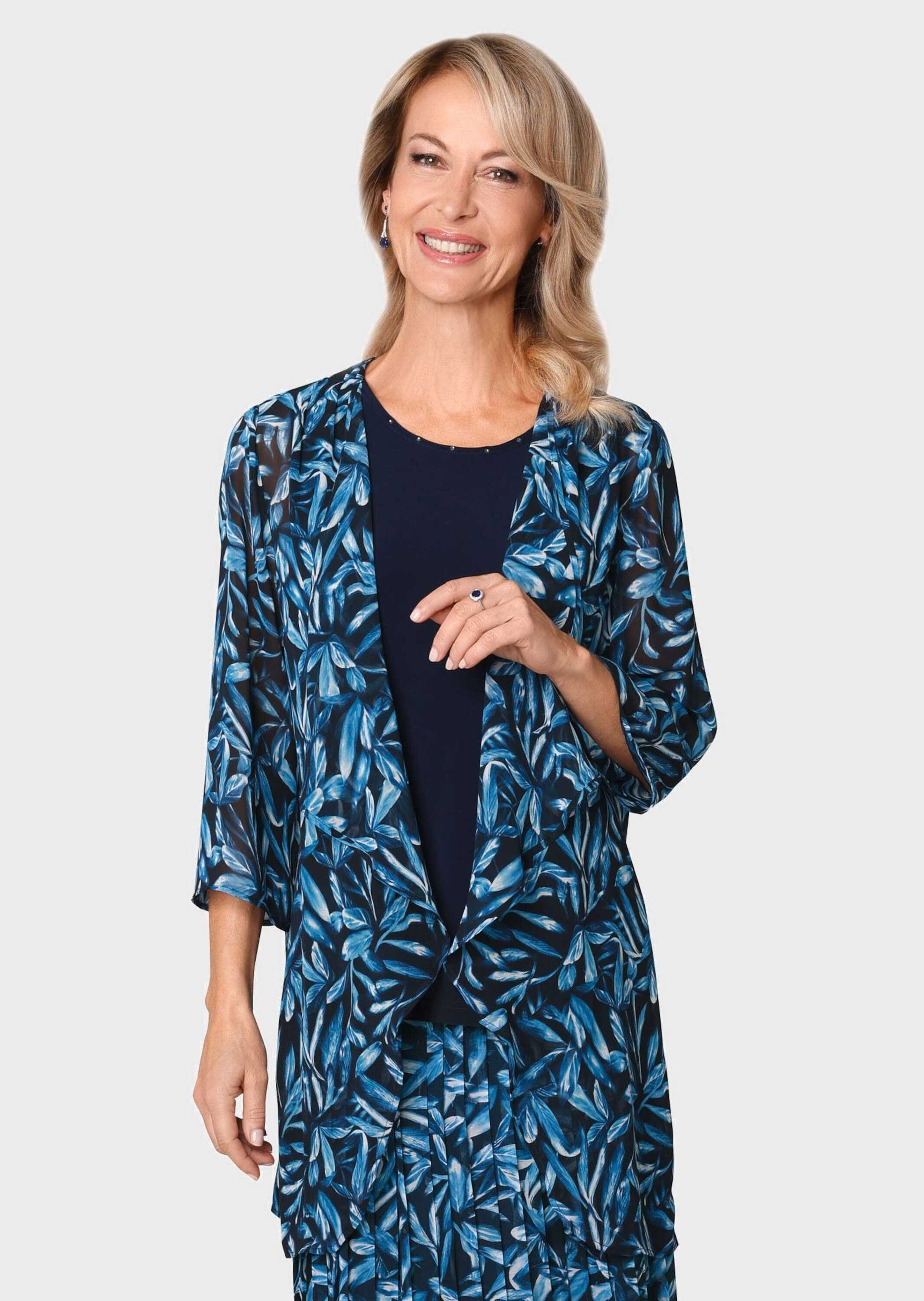 GOLDNER Klassische Bluse »Set (Chiffonhülle + Top) Set aus elegant bedruckter Chiffonhülle mit Top«