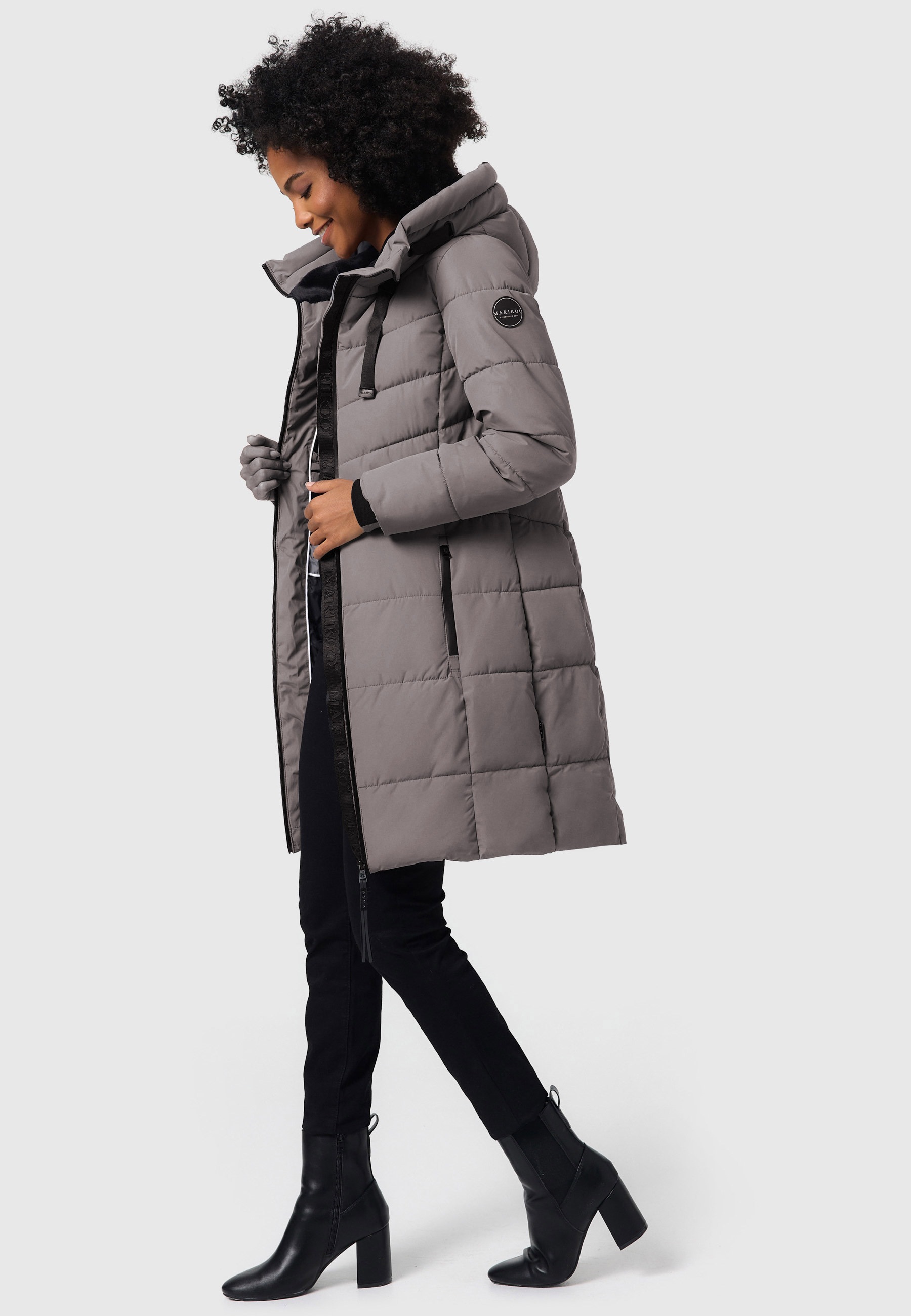Marikoo Winterjacke »Natsukoo XVI«, Stepp Mantel mit großer Kapuze