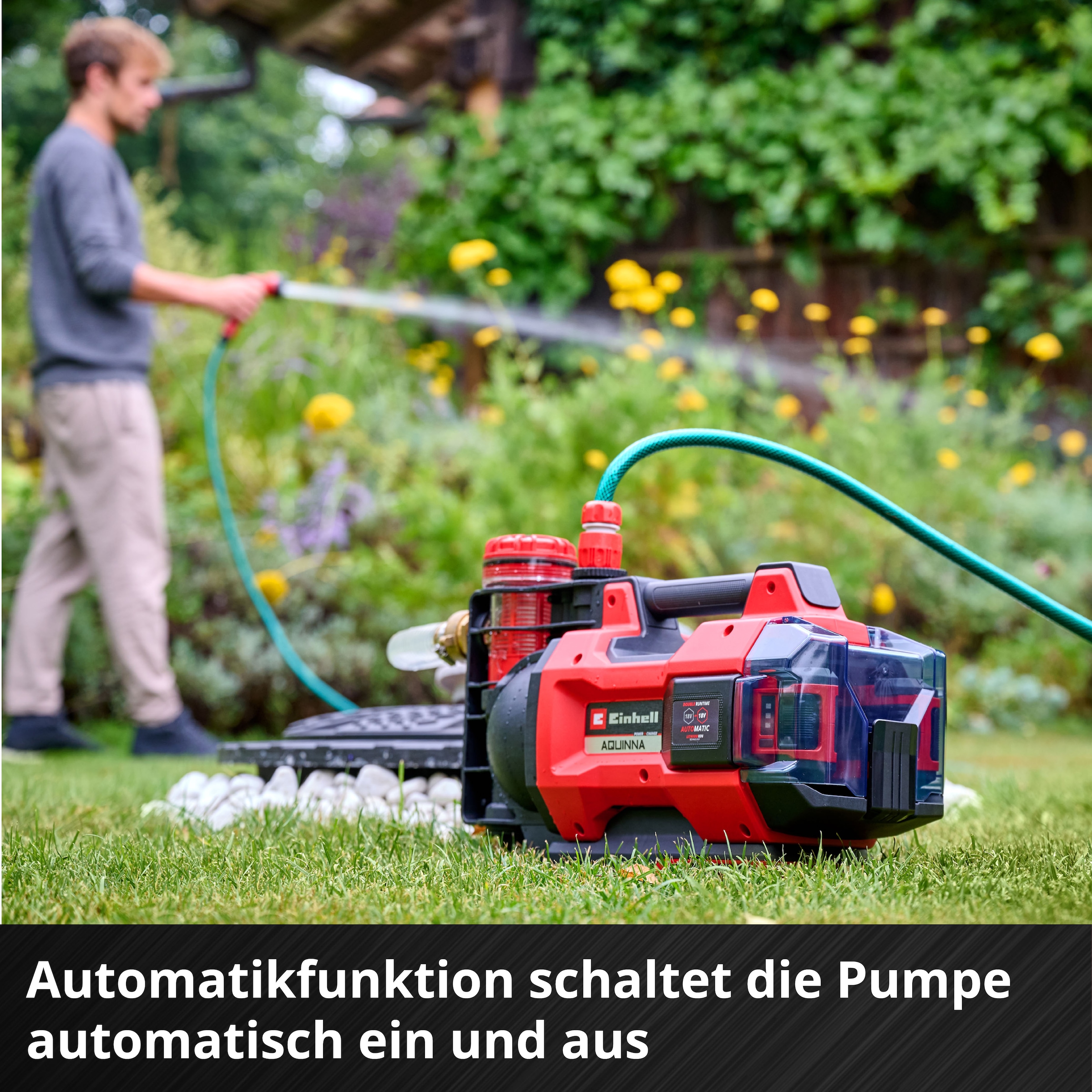 Einhell Akku-Gartenpumpe »»AQUINNA 18/30 F LED AUTOMATIC«« ohne Akku, ohne Ladegerät