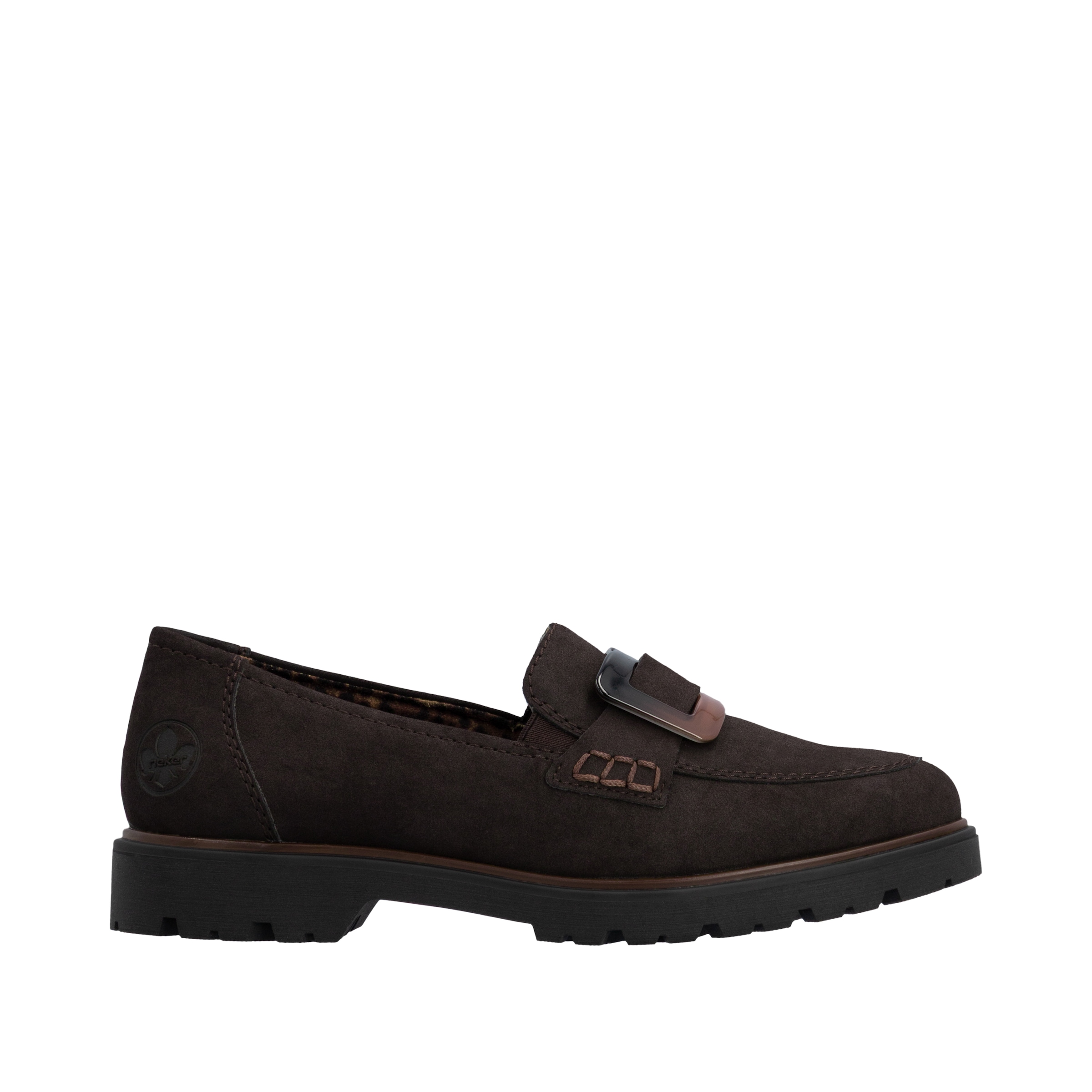 Rieker Loafer  Slipper, Schlupfschuh, Halbschuh mit großer Zierspange