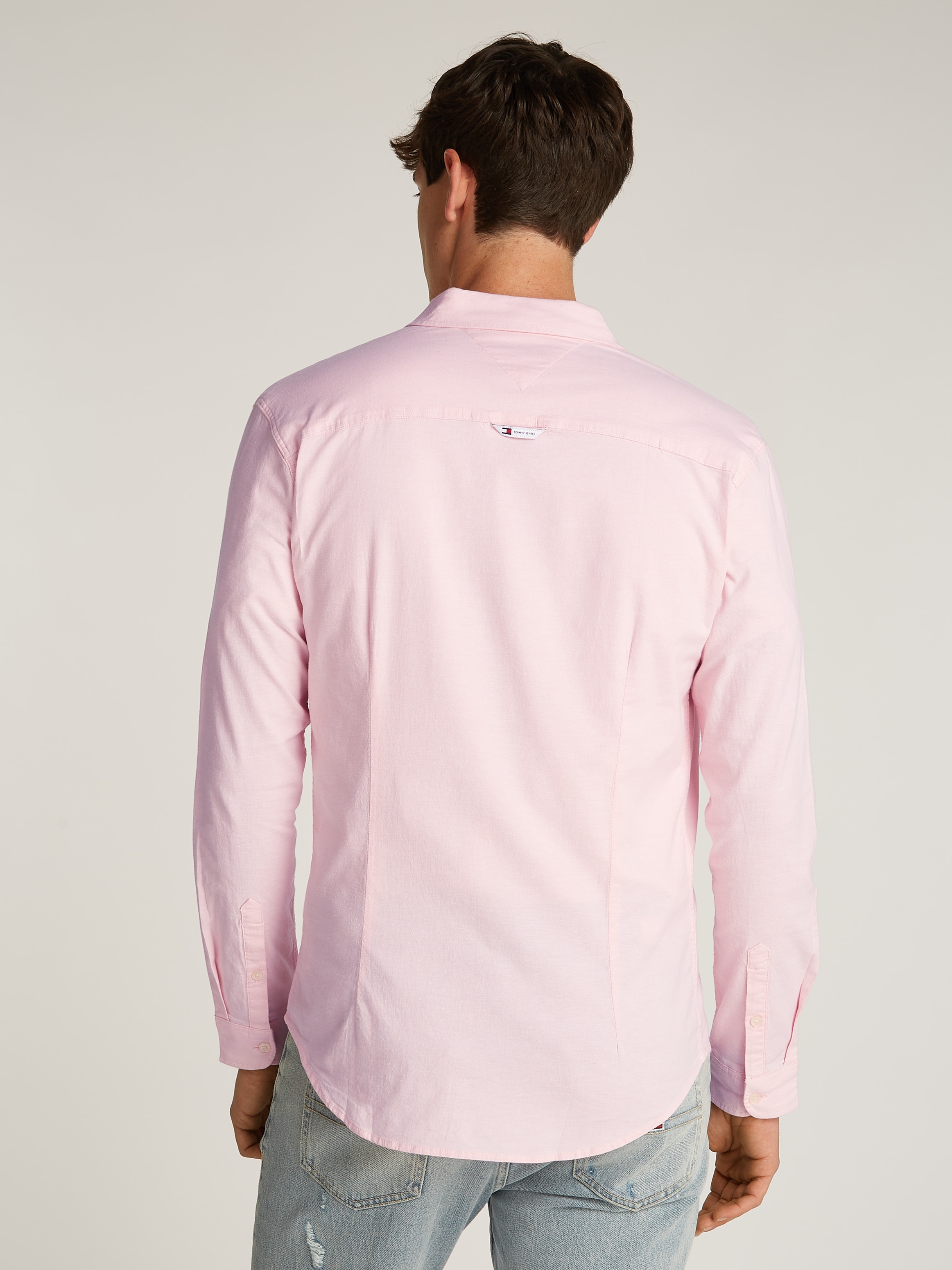 Tommy Jeans Langarmhemd "TJM Slim Stretch Oxford Shirt", mit Flaglabel auf günstig online kaufen