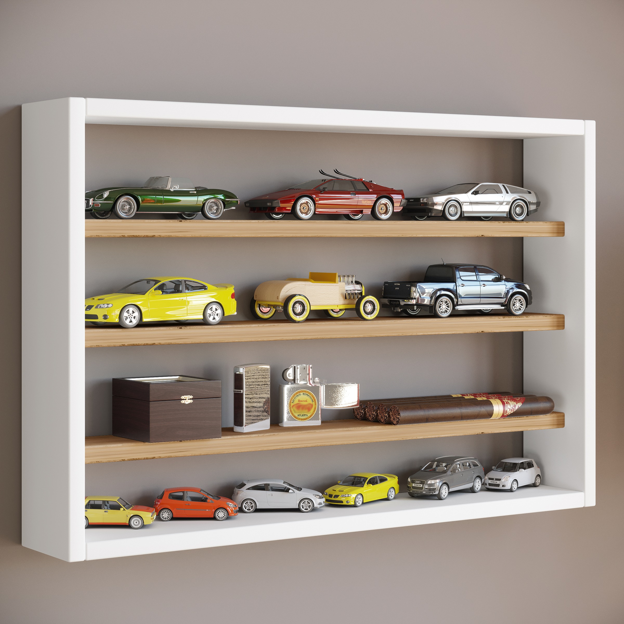 VCM Wandregal »Holz Wandregal Wandvitrine Regal Deko Osado M«