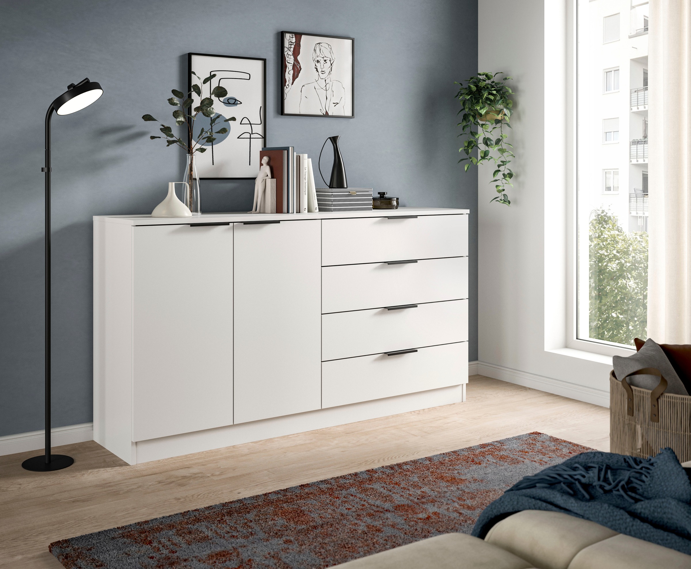 Home affaire Sideboard "SKARDE, Breite 148 cm, 4 Schubkästen, 2 Türen, viel günstig online kaufen