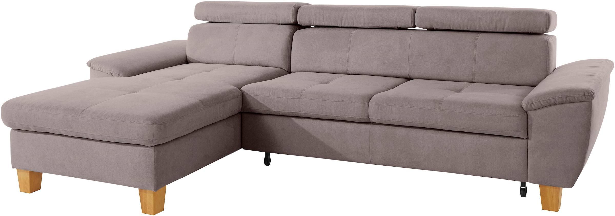 exxpo - sofa fashion Ecksofa »Enya, aufwendige Detailverarbeitung, hoher Sitzkomfort, bequem, L-Form«, inkl. Kopfteilverstellung, wahlweise mit Bettfunktion und Bettkasten