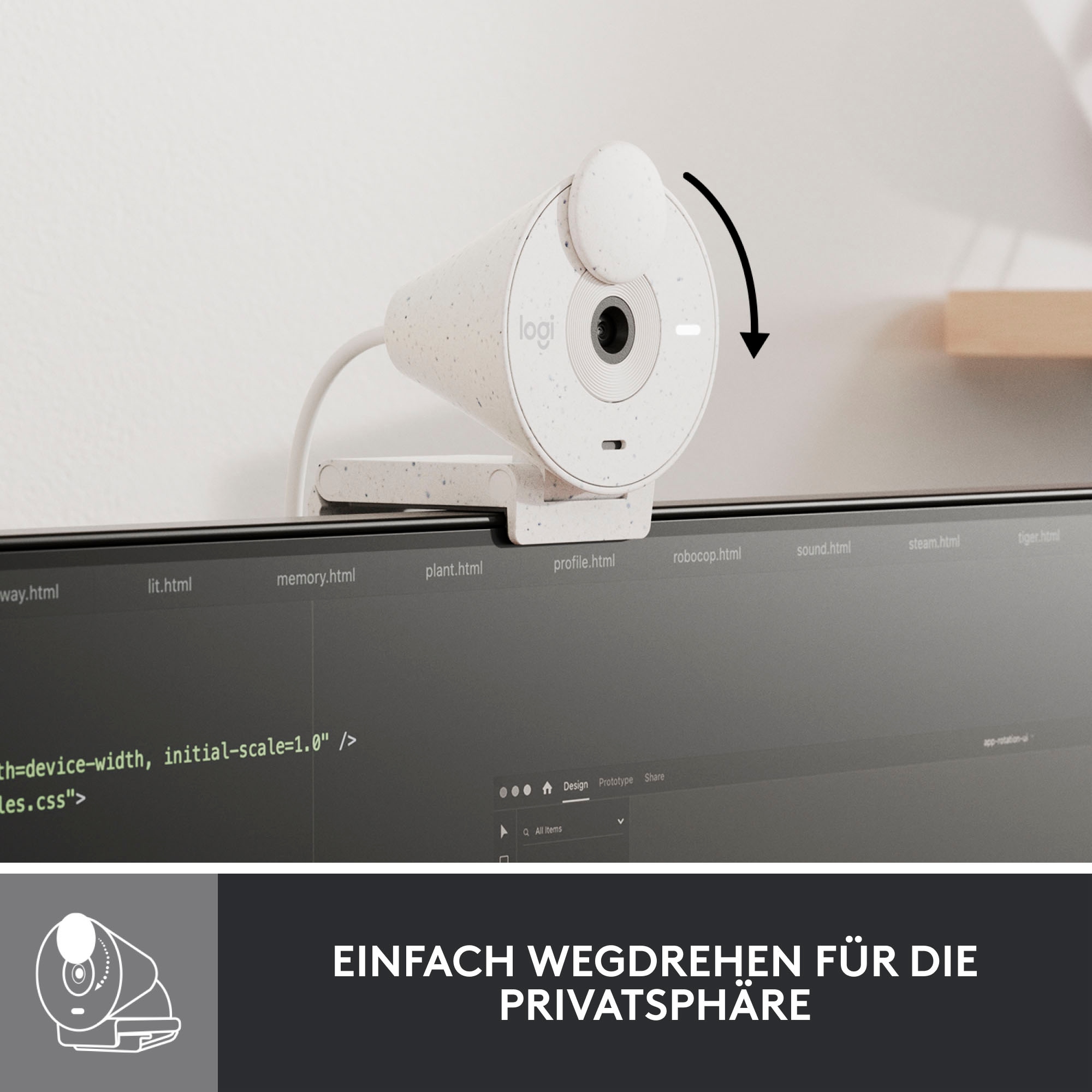 Logitech Webcam »BRIO 300«, Full HD, Mikrofon-Reichweite: Bis zu 1,22 m
