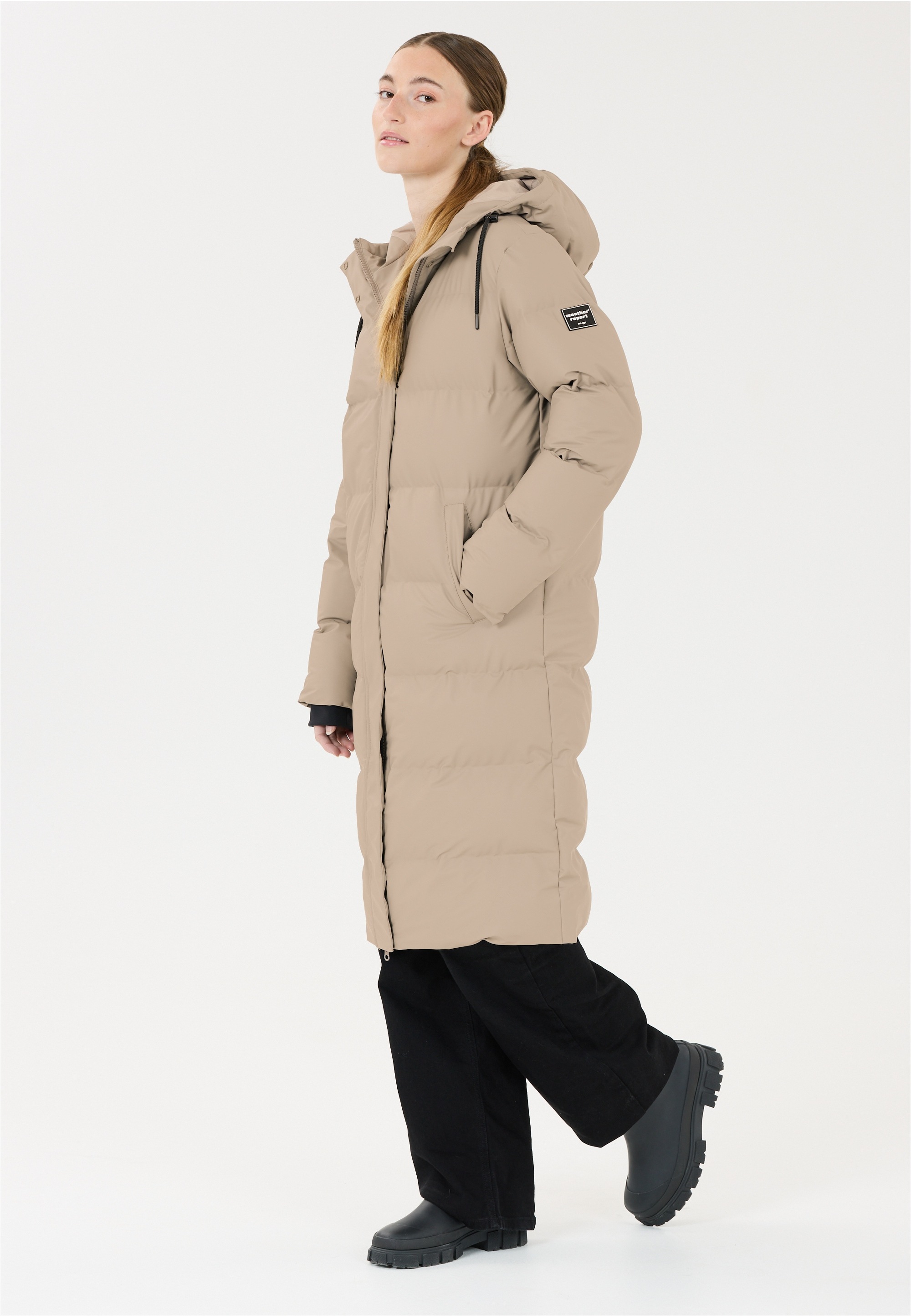 Wintermantel WEATHER REPORT "Audrey", Damen, Gr. 38, grau, 100% Polyester, unifarben, normal, ohne Ausschnitt, Mäntel Wintermantel, in winddichter und wasserabweisender Qualität