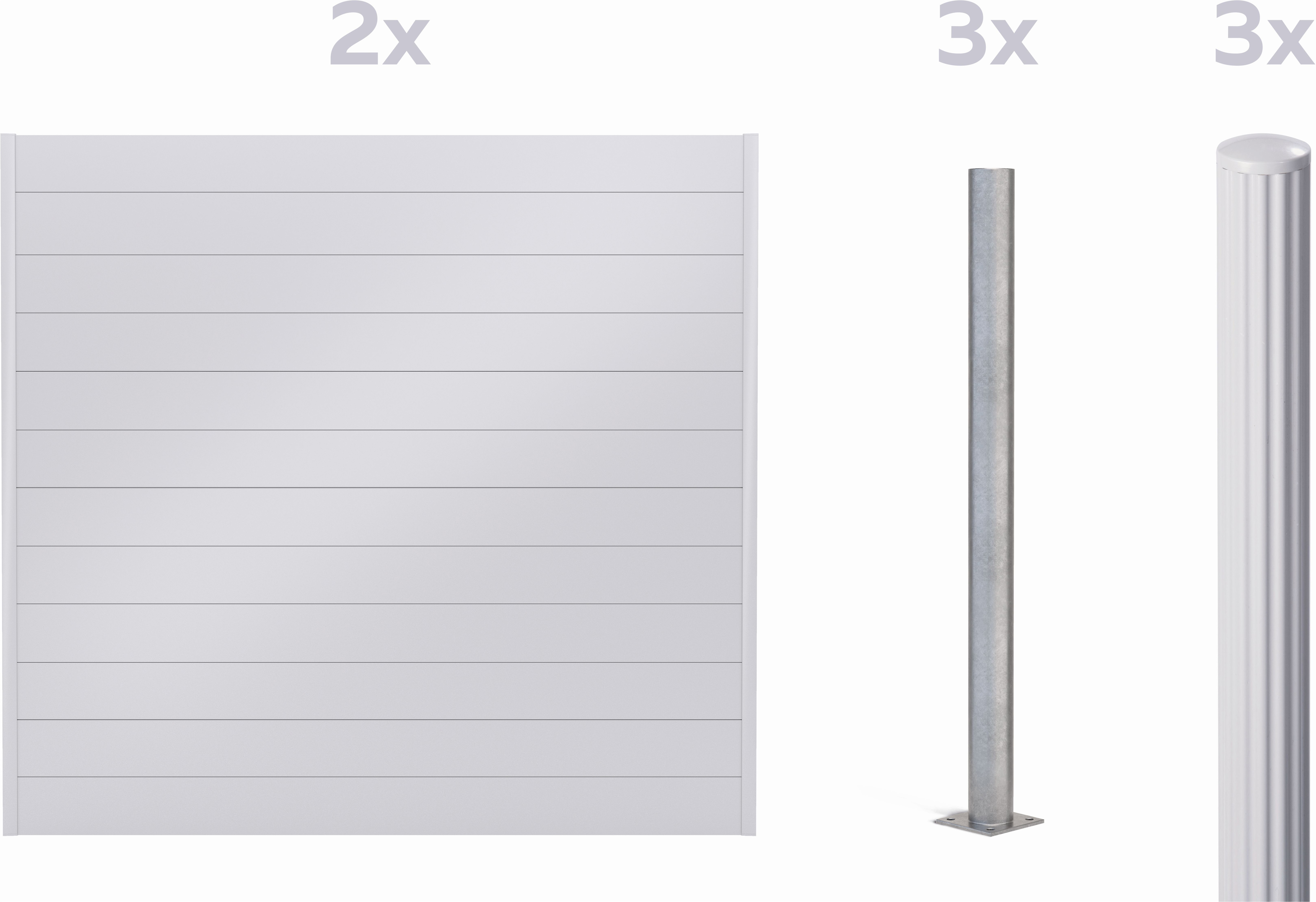 Alberts Dichtzaun "Palitio, Profilhöhe 150 mm" Aluminium, verschiedene Dekore und Längen