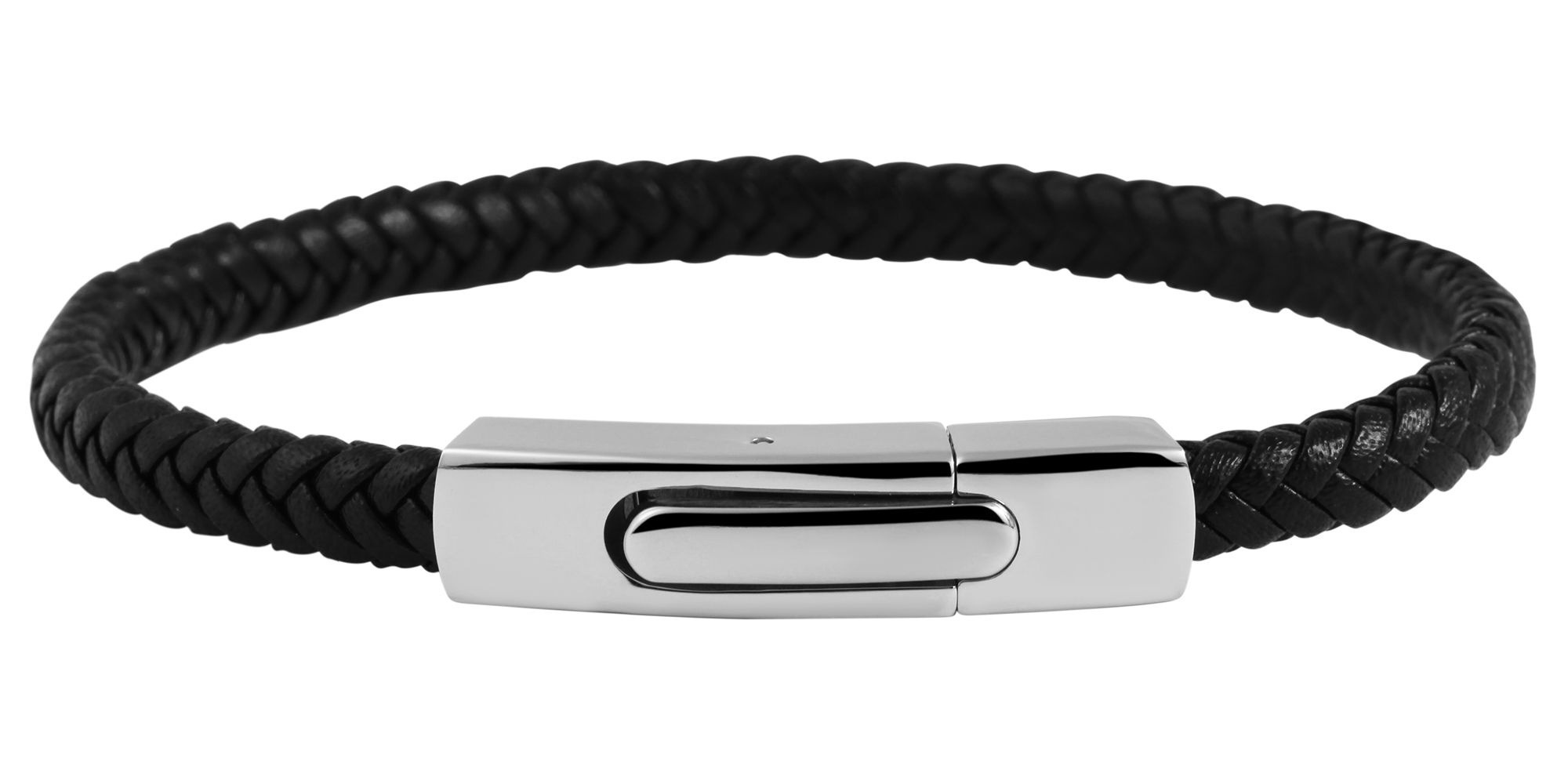 ADELIA'S Unisex Leather Bracelet Black 21.5 cm