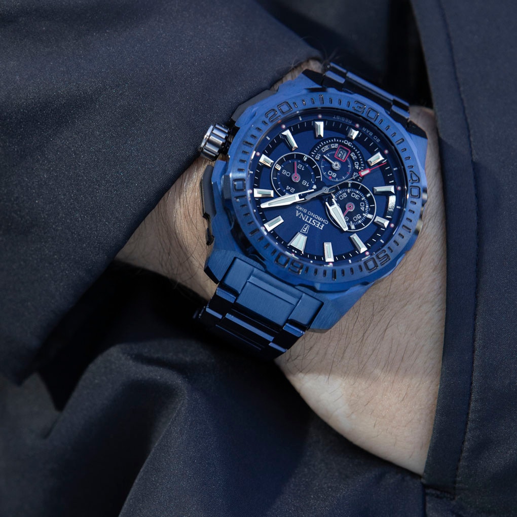 Festina Chronograph »Chrono Bike 2025 Special Edition«, (Set, 3 tlg., mit Wechselband und Bandwechsler), Quarzuhr, Armbanduhr, Herrenuhr, Edelstahlarmband
