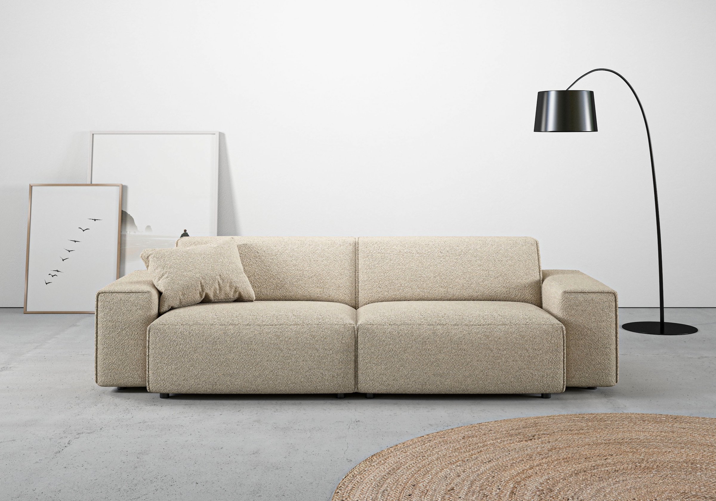 andas Big-Sofa "Glimminge auch in Breitcord, Feincord + Easy care-Bezug,", besondere Kedernähte Zierkissen