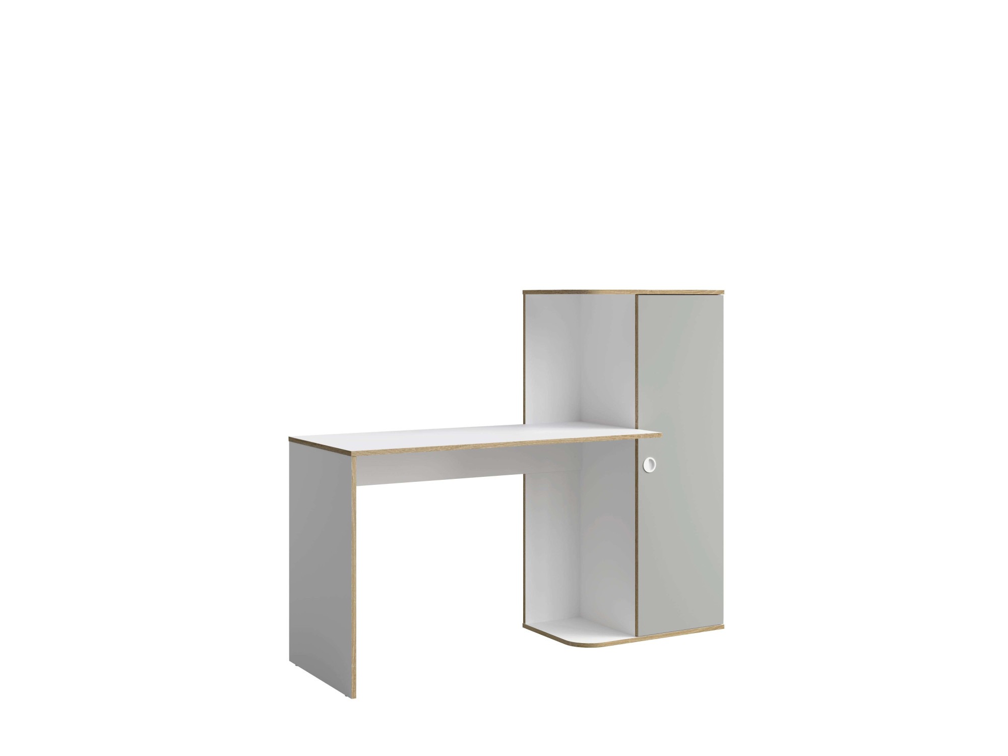 OTTO home Schreibtisch "ELLEETE Computertisch mit viel Stauraum, Maße B/T/H: 160/53,3/128,7 cm" Bürotisch mit 1 Tür und mehreren Regalfächern