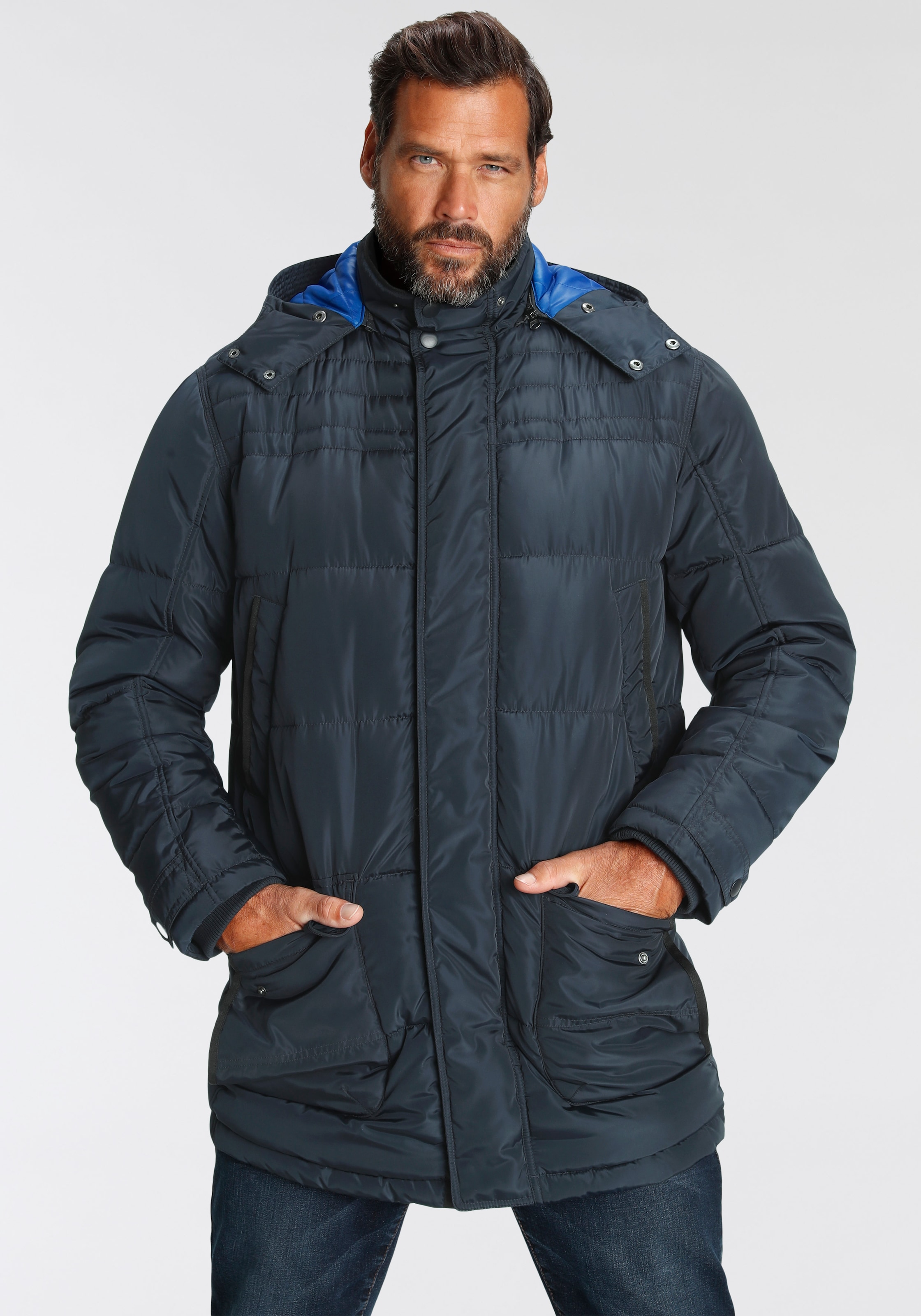 Mans World Winterjacke, mit Kapuze, mit abnehmbarer Kapuze