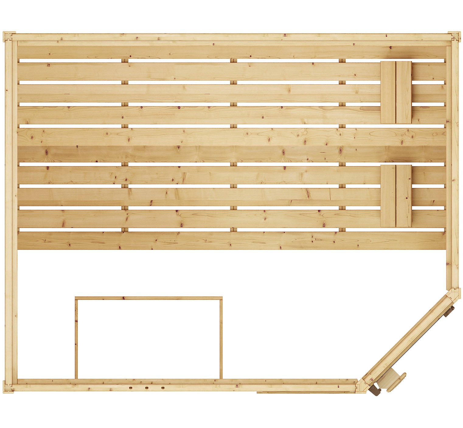 weka Sauna »Massivholzsauna VALIDA Eck 3«, Blockbohlen, Fensterlement, moderne Ganzglastür