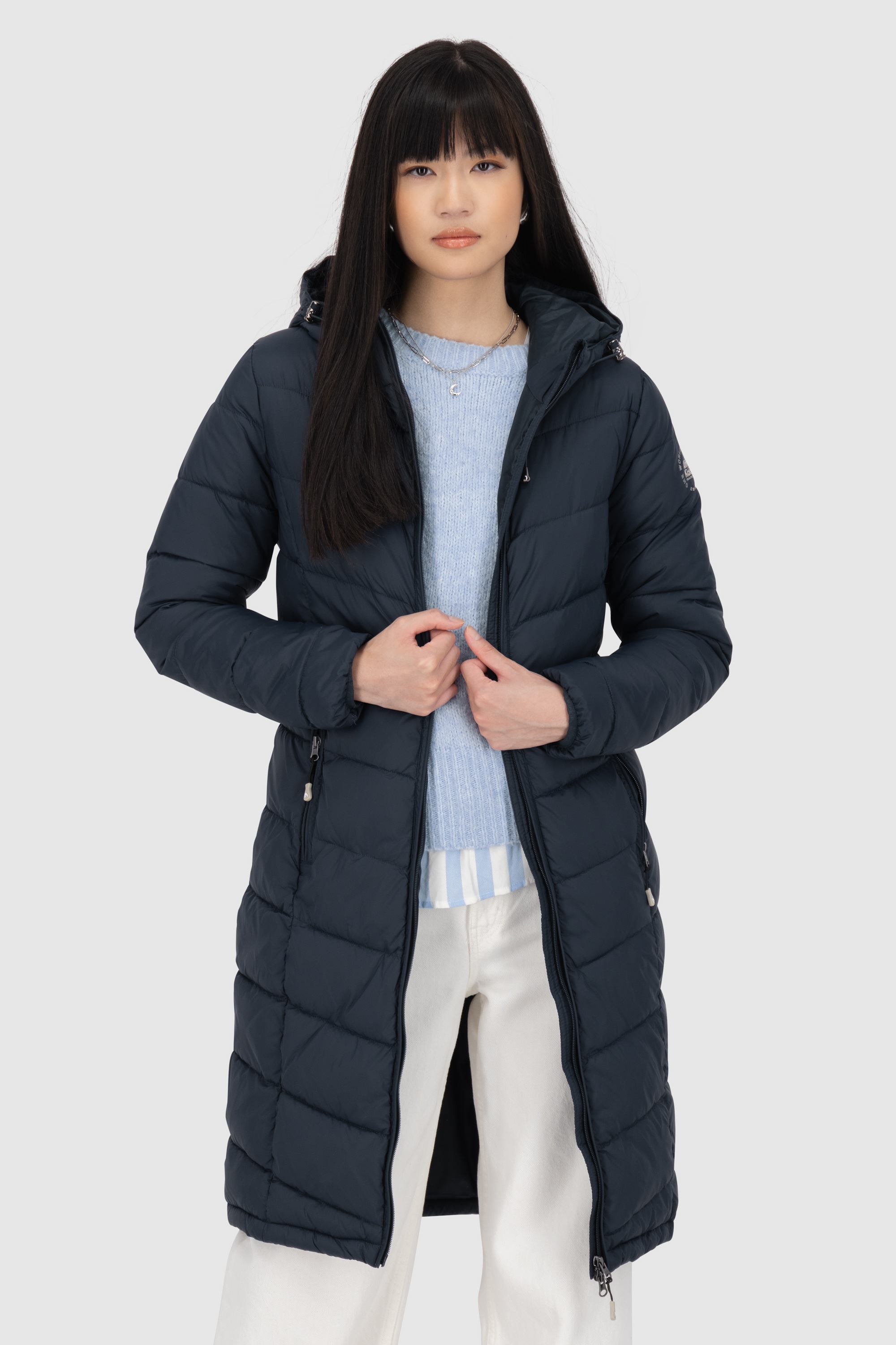 Alife & Kickin Steppjacke »Damen FrancesAK A«, mit Kapuze, Ultraleichter Damen Steppmantel Kapuze mit regulierbarem Gummiband