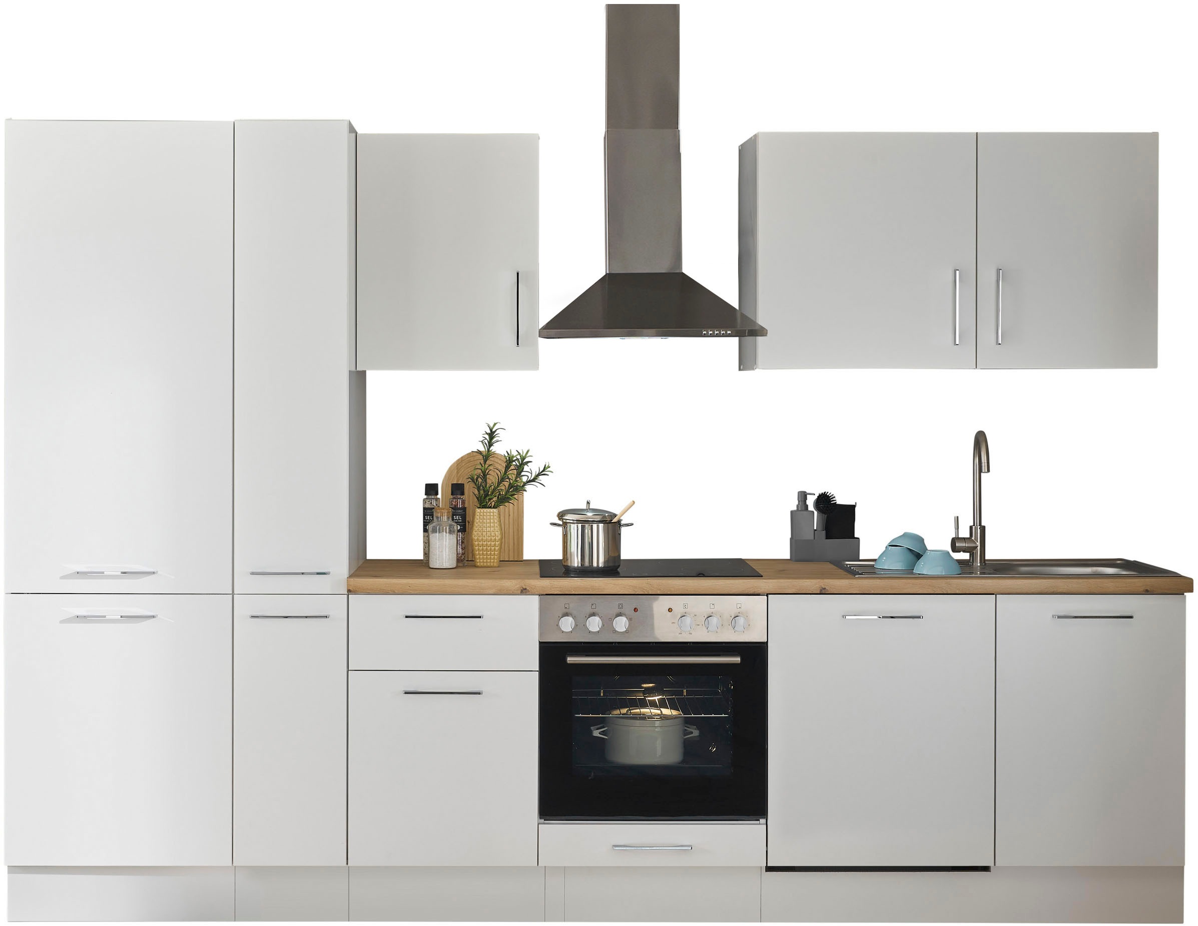 BASIC by Balculina Küchenzeile »Turin«, Breite 310 cm, wahlweise mit E-Geräten