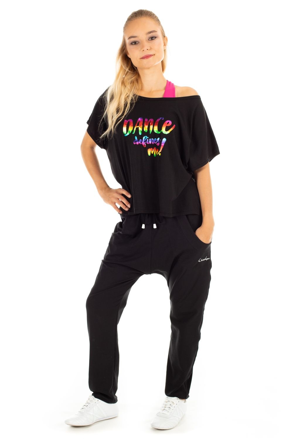 Haremshose WINSHAPE "UNISEX 4Pocket Pants WH13", Damen, Gr. XL, Normalgrößen, schwarz, 90% Baumwolle, 10% Elasthan, Hosen Haremshose 3