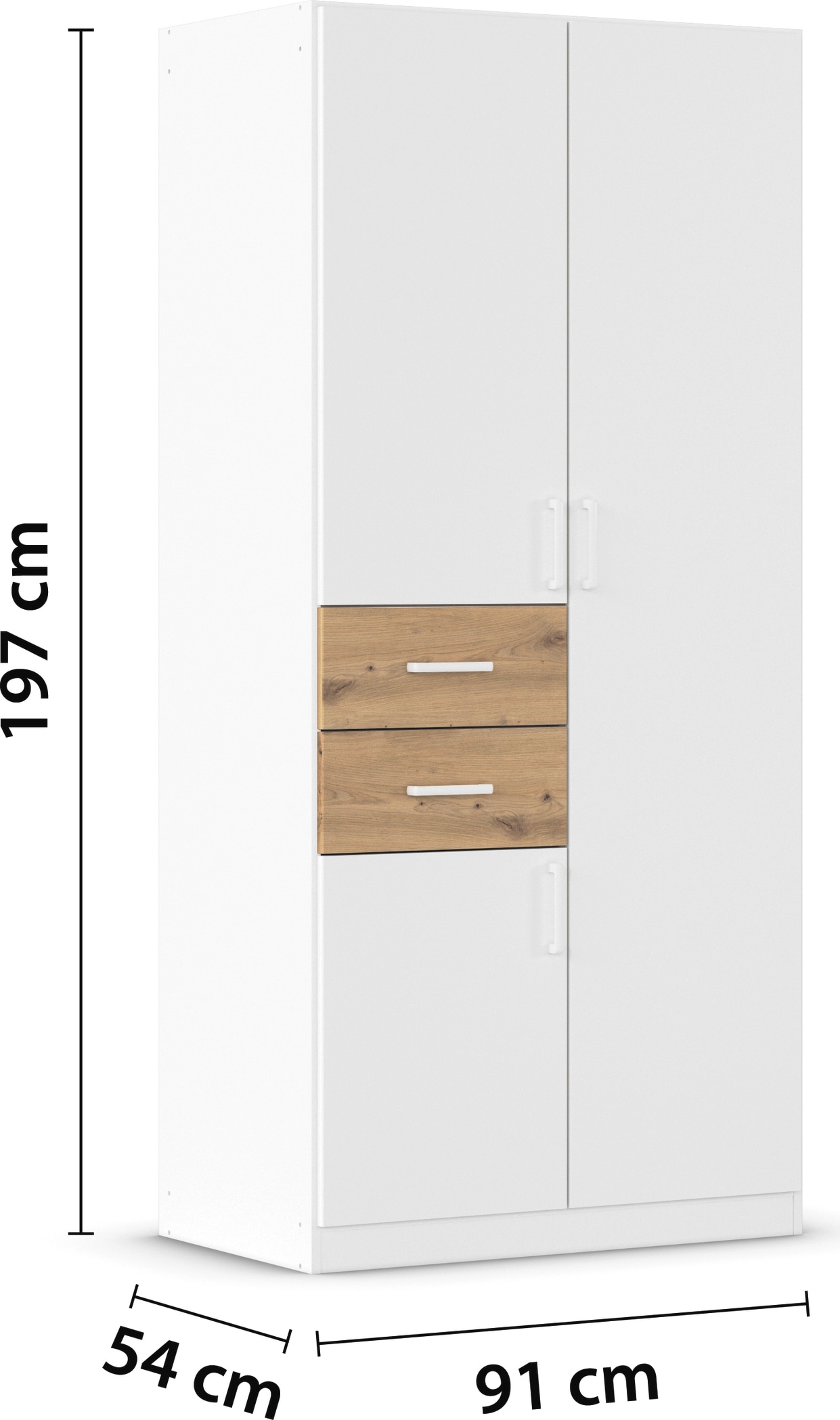 rauch Drehtürenschrank »Kleiderschrank Schrank Garderobe MAIKA mit Dekor-Front«, 2 Schubladen, in verschiedenen Breiten, Höhen, Farben, MADE IN GERMANY