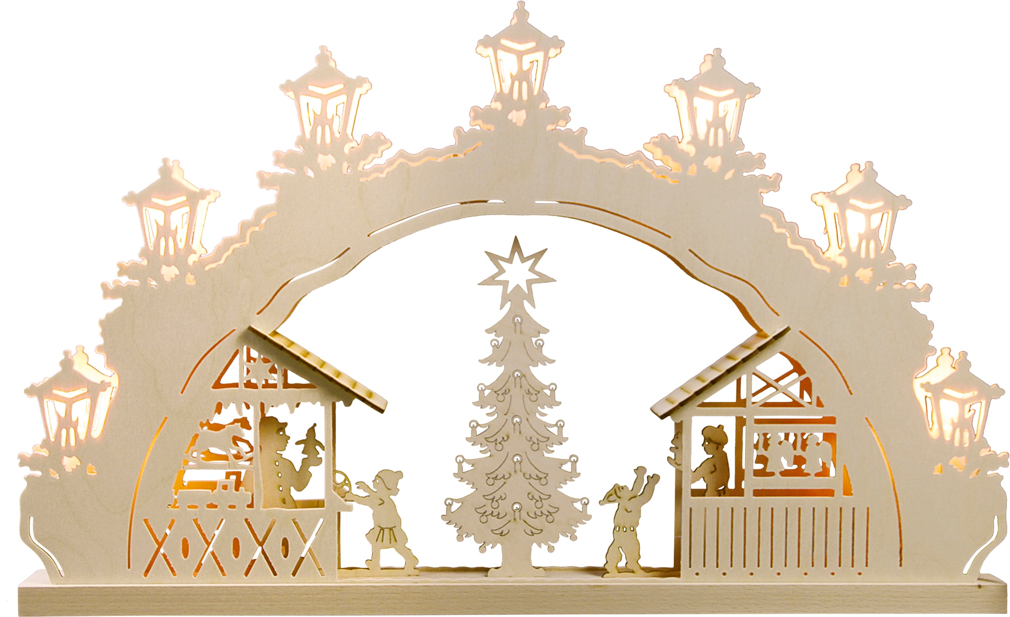 41 Frauenkirche, Weigla cm«, Holzkunst Fenster ca. 15-flammig, Weihnachtsdeko, dem »Dresdner Höhe Schwibbogen Erzgebirge, fürs | BAUR Deko aus
