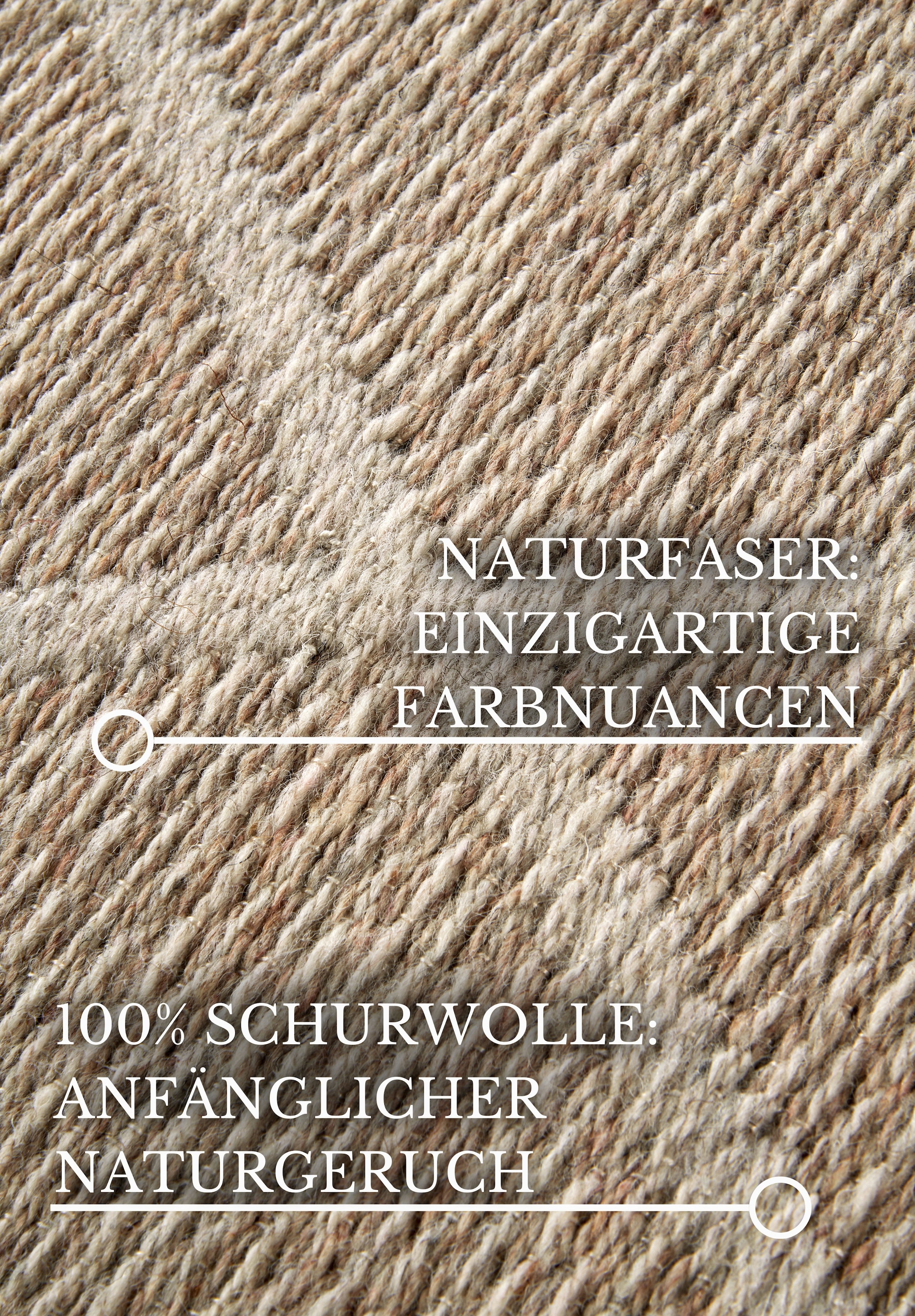Villeroy & Boch Wollteppich »Maria«, rechteckig, 5 mm Höhe, Schurwolle, Wolle, Natur, Wohnzimmer, Schlafzimmer, Boho, Skandi