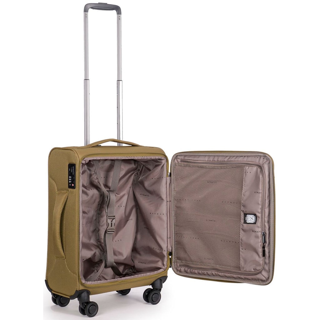 Stratic Weichgepäck-Trolley »Stratic Light + S, khaki«, 4 Rollen