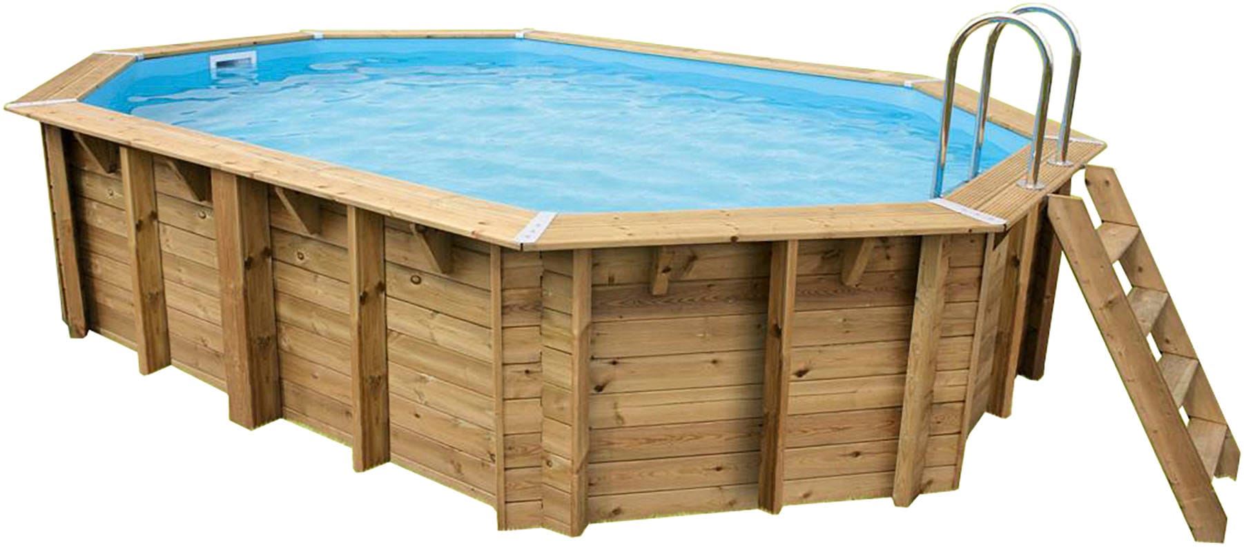 Ovalpool »Sunwater«, (Komplett-Set, 11 tlg.), 300 x 490 x 120 cm, Holzpool komplett...