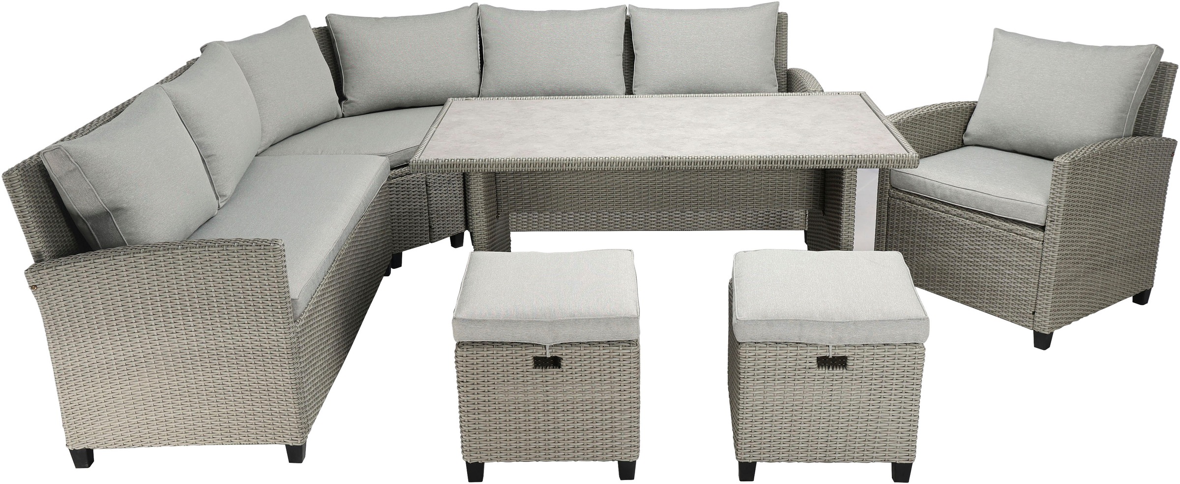 KONIFERA Gartenlounge-Set "Keros Premium XL" Set, 2x 2er Sofa, 1x Ecke, 1x günstig online kaufen