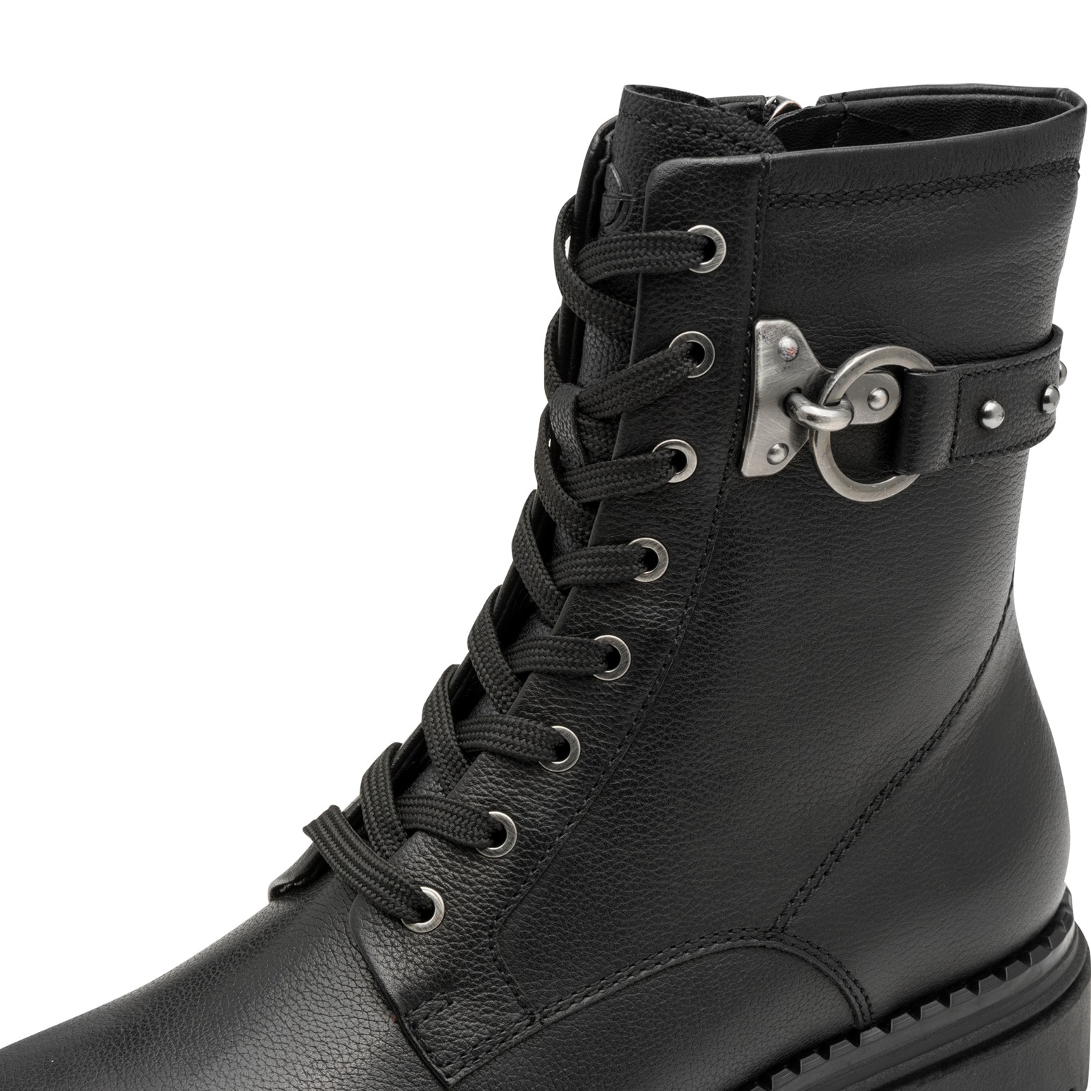 Tamaris Schnürstiefelette  , Blockabsatz, Schnürboots mit nietenbesetzem Zierriegel