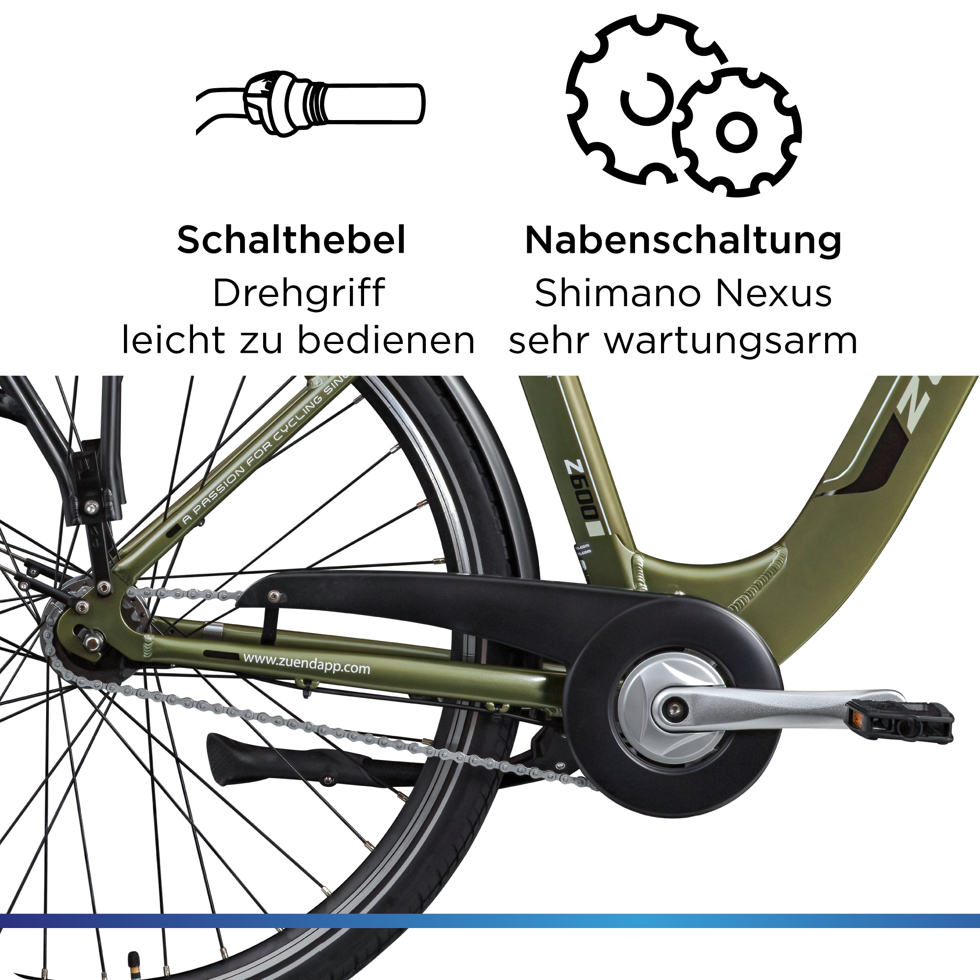 Zündapp »Z600« 7 Gang Nabenschaltung Frontmotor 250 W City E Bike Damen 28 Zoll Elektrofahrrad 7 Gang 150-165cm Damenfahrrad