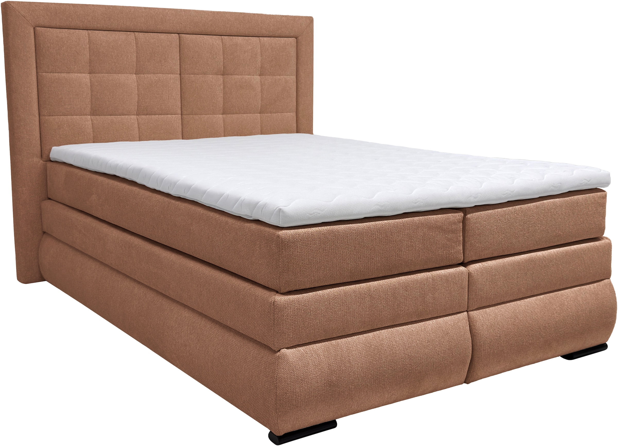 OTTO home Boxspringbett "MIVVA mit Bettkasten, mit Taschenfederkernmatratze H3, H3/H4 mix, H4" mit Kaltschaum- oder Visco-Topper (bei H4), Komfortliegehöhe 67cm