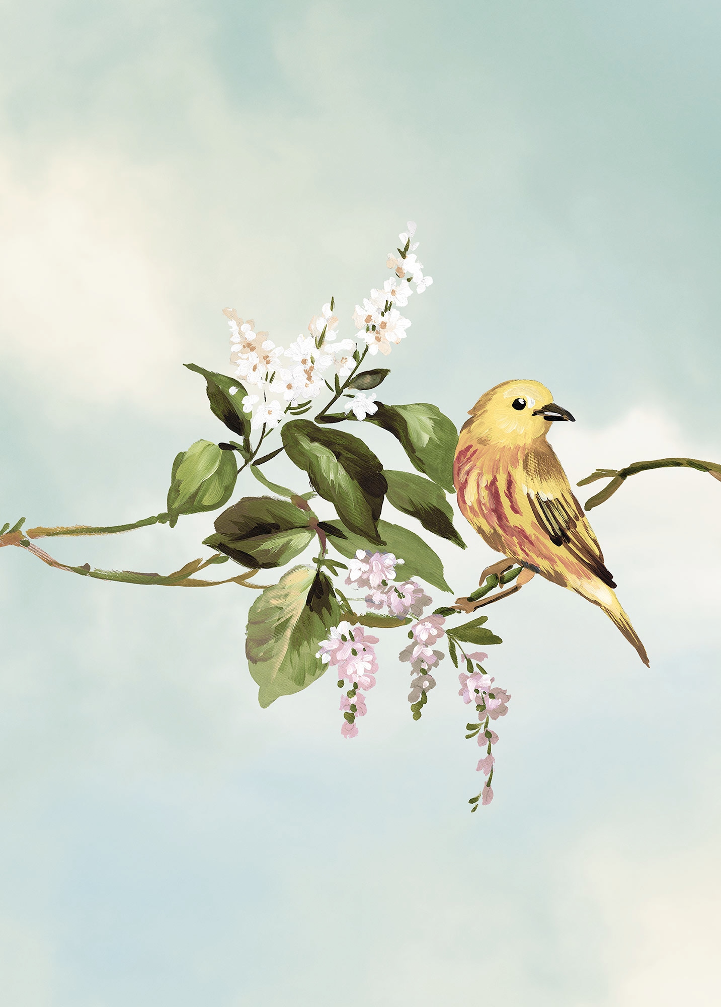 Komar Bild "Gazouillis des Oiseaux" Natur 1 Stk. tlg. Wandbild zur Dekorati günstig online kaufen